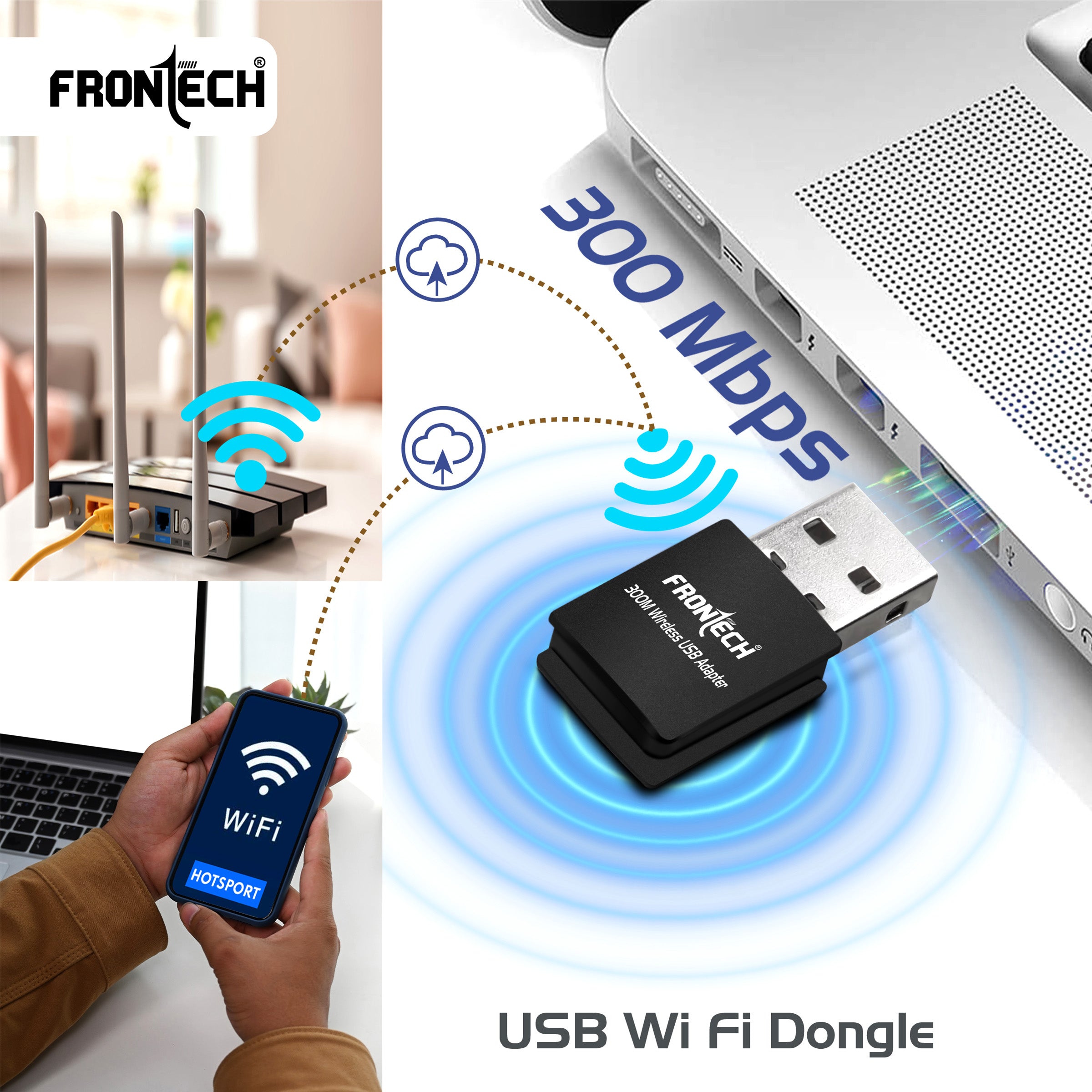 Frontech WiFi Dongle 300 Mbps (0842)