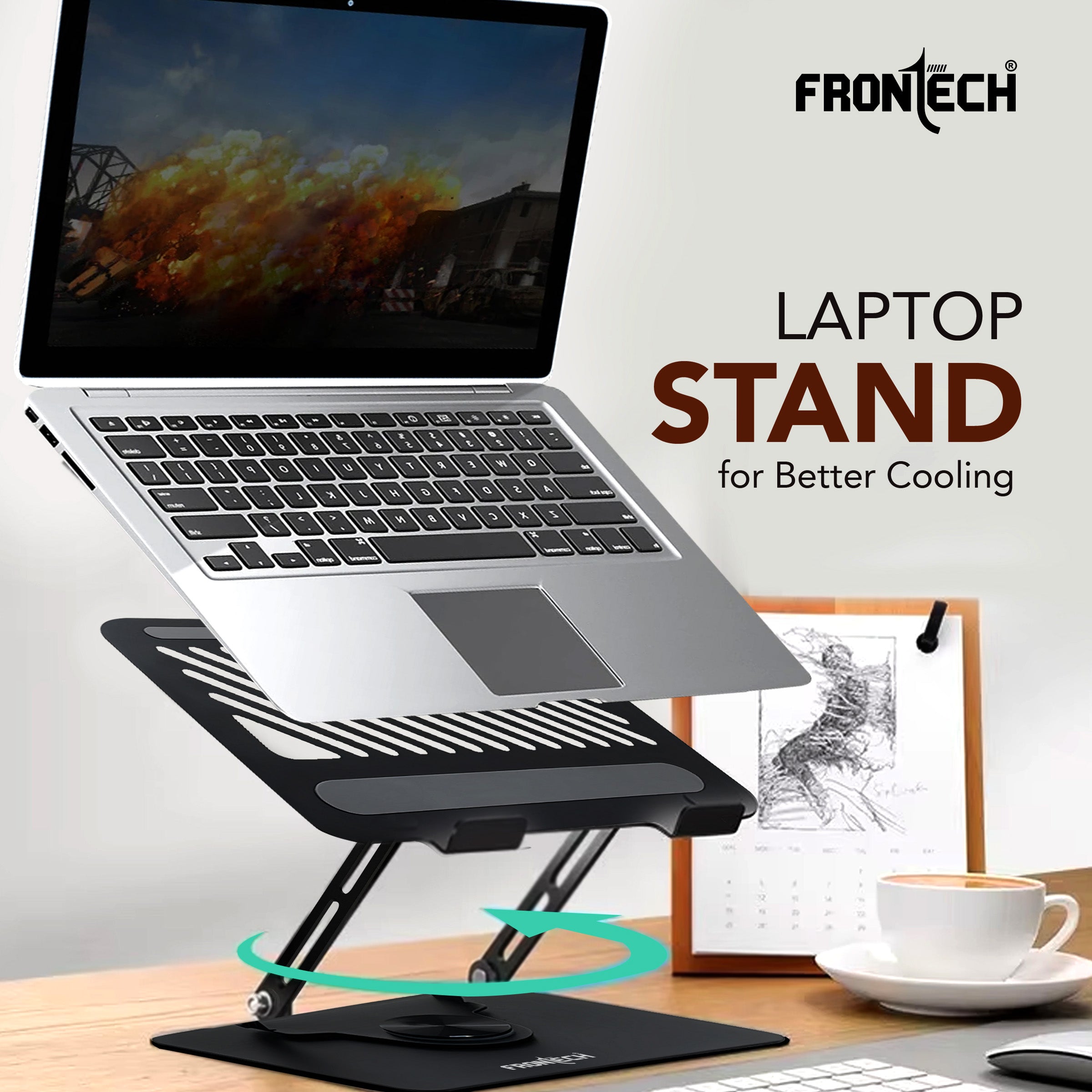 Frontech 360° Rotatable Laptop Stand for Up to 17
