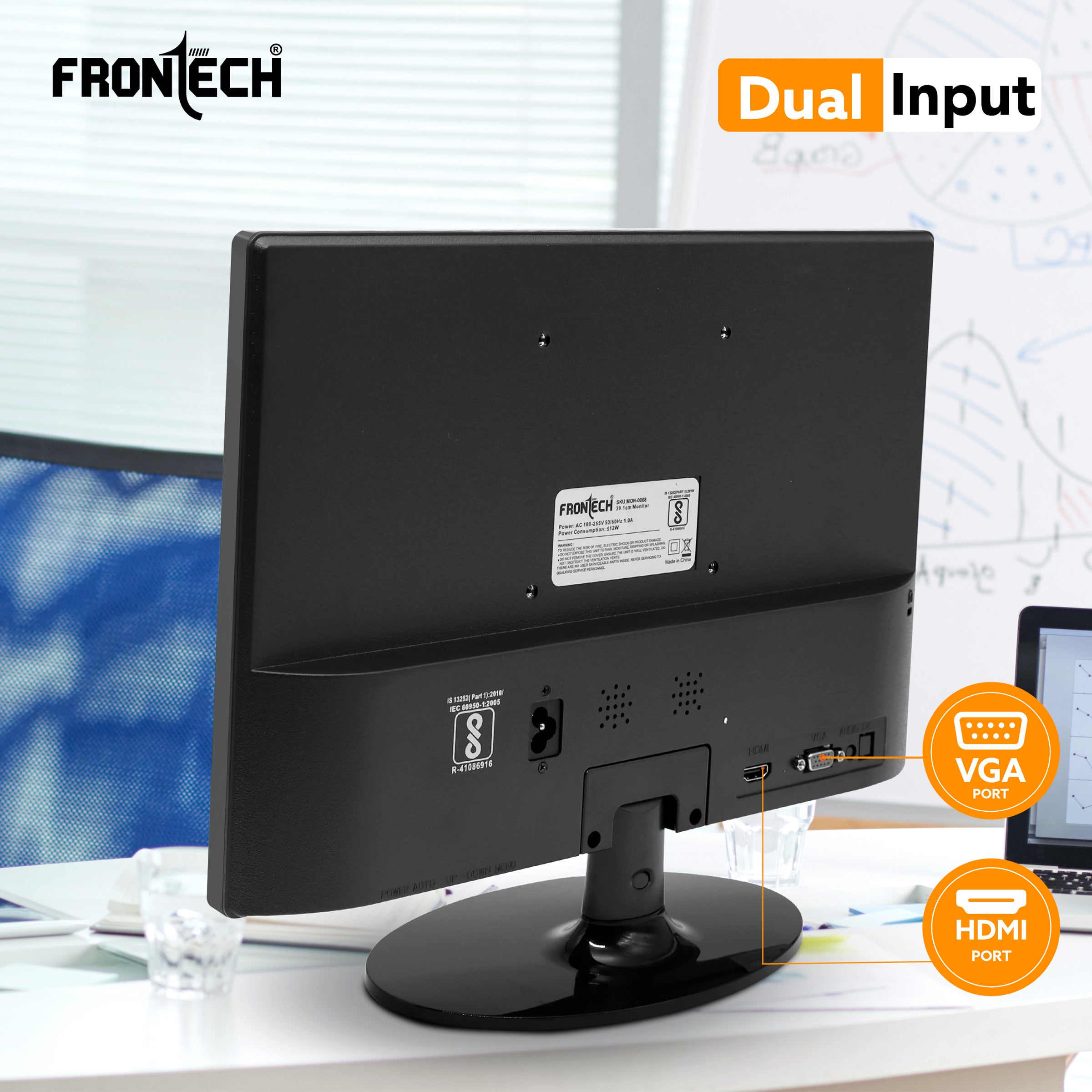 15.4'' HD LED Monitor | 60Hz, 1280x800 | Slim & Stylish (MON-0068)