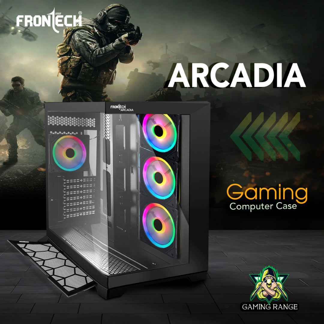 Gaming PC Cabinet | 4 ARGB Fans, Glass Panel, USB 3.0 & 2.0 (FT-4343)