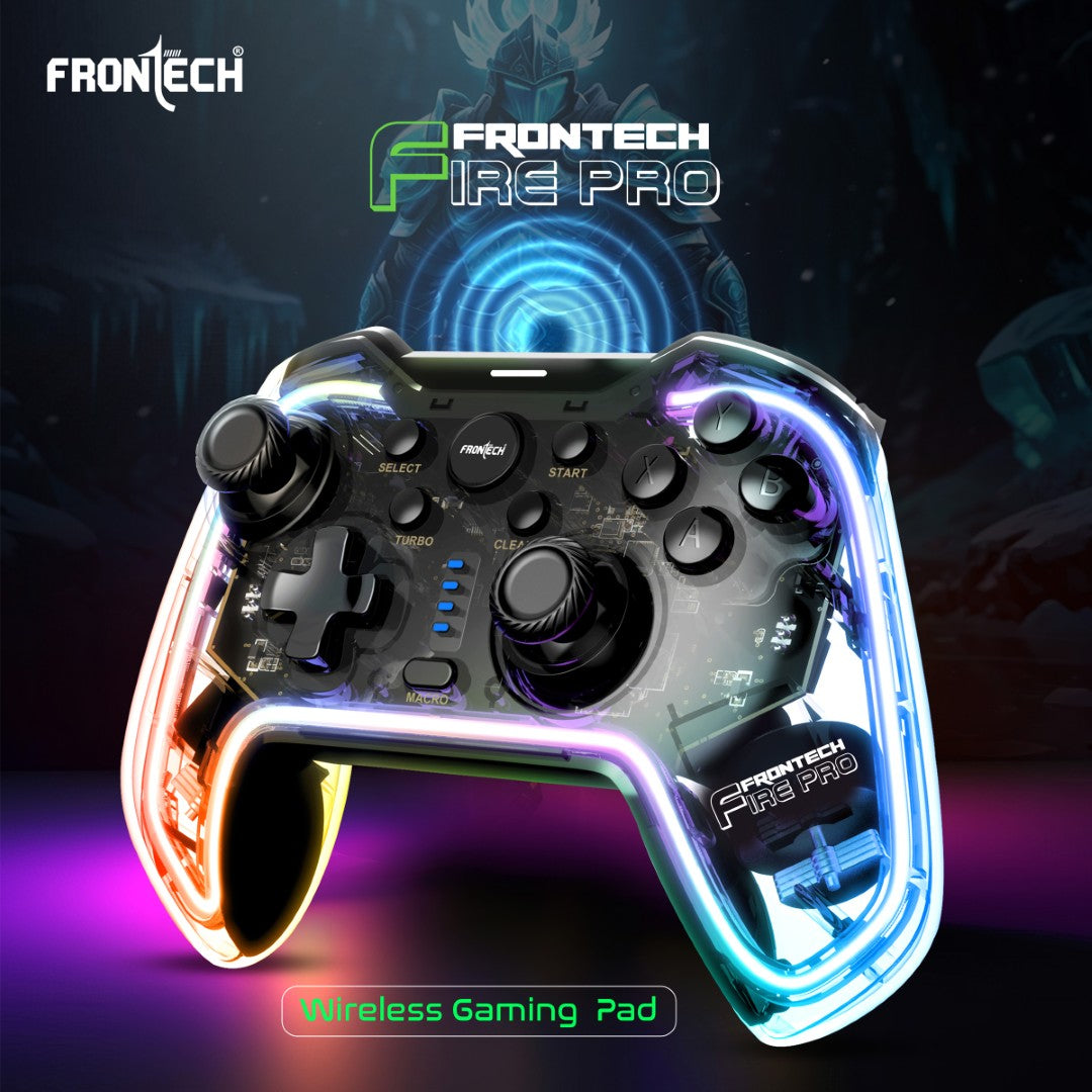 Fire Pro Wireless Gaming Pad | 2.4GHz, Dual Vibration, RGB | PS3/PC/Android TV (GP-0002)