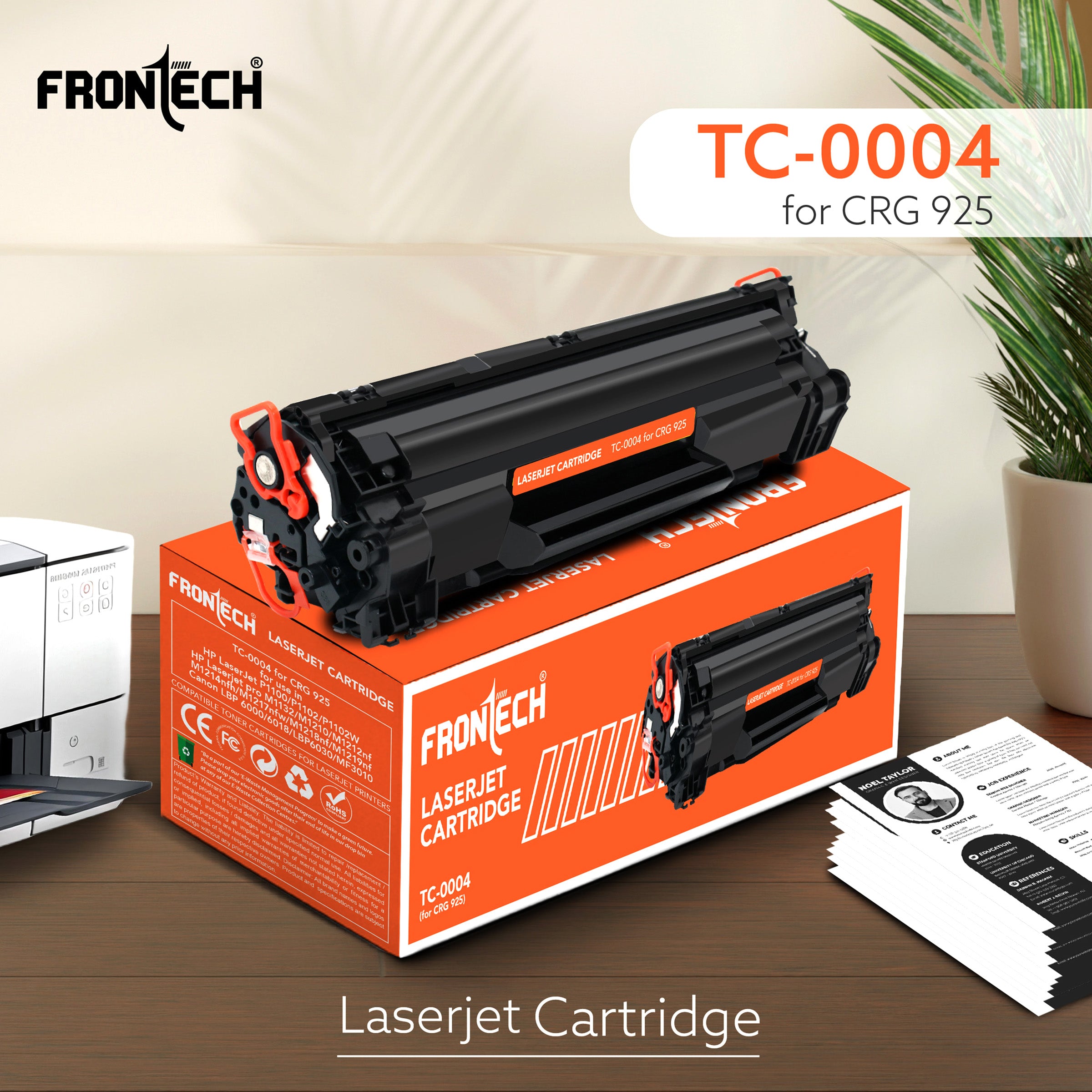 Frontech CRG-925 Toner Cartridge | Compatible with HP LaserJet P1100-MF3010 Series (TC-0004)