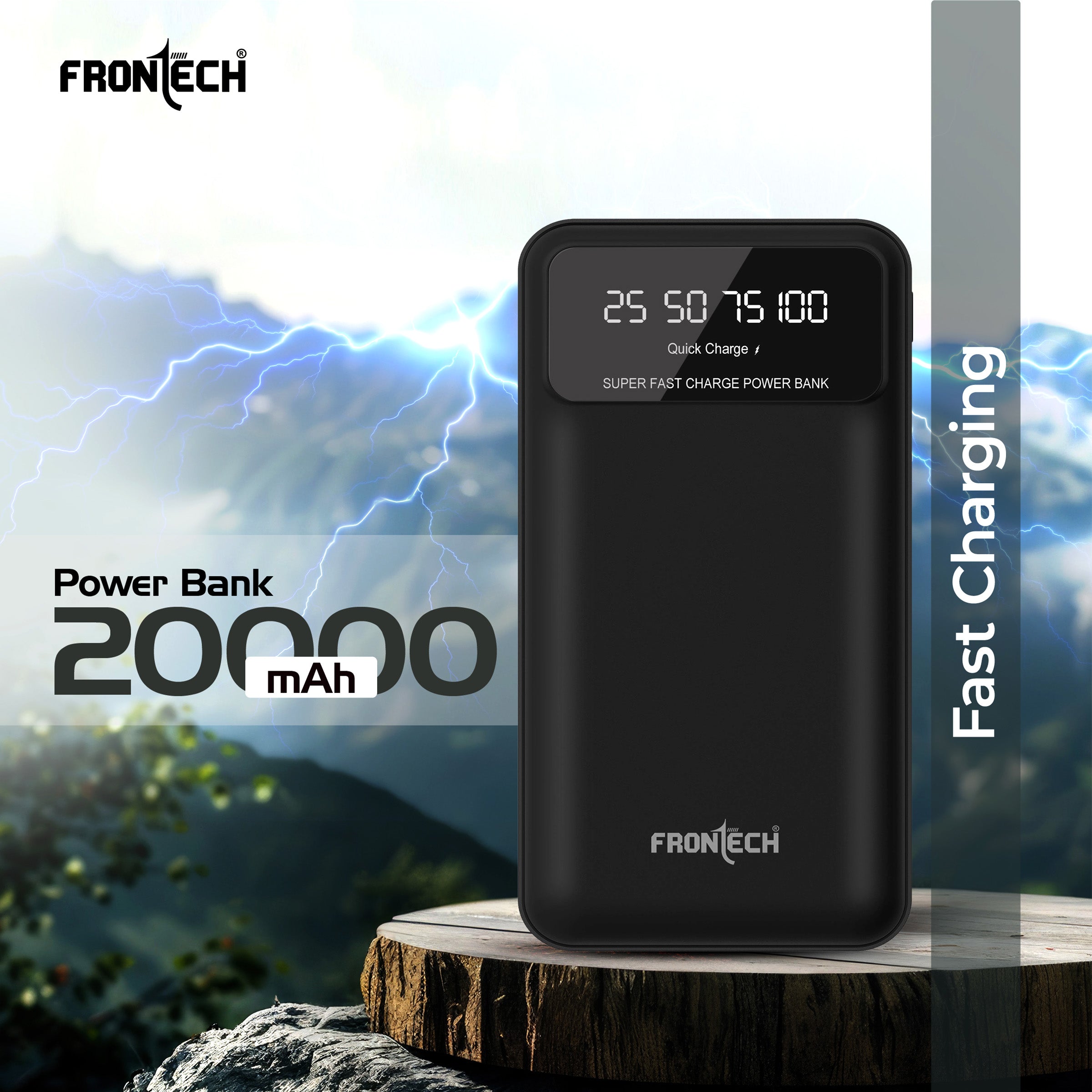 20000 mAh Li-Polymer Power Bank with LED Indicator, Dual USB (PB-0008)