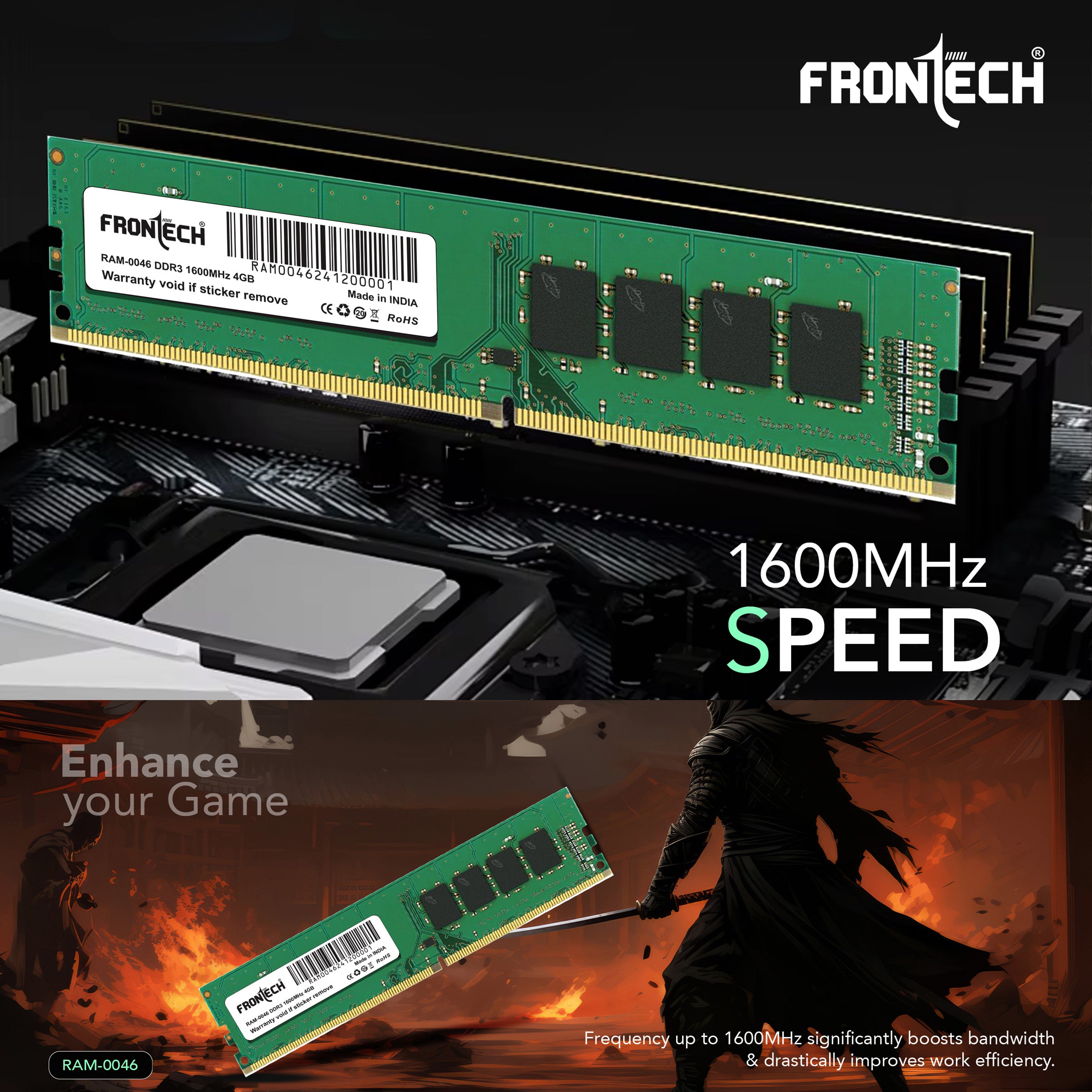 Frontech RAM–0046 Lightning Speed, Unstoppable Performance |Premium Performance, Proudly Made in India | Warranty Assured