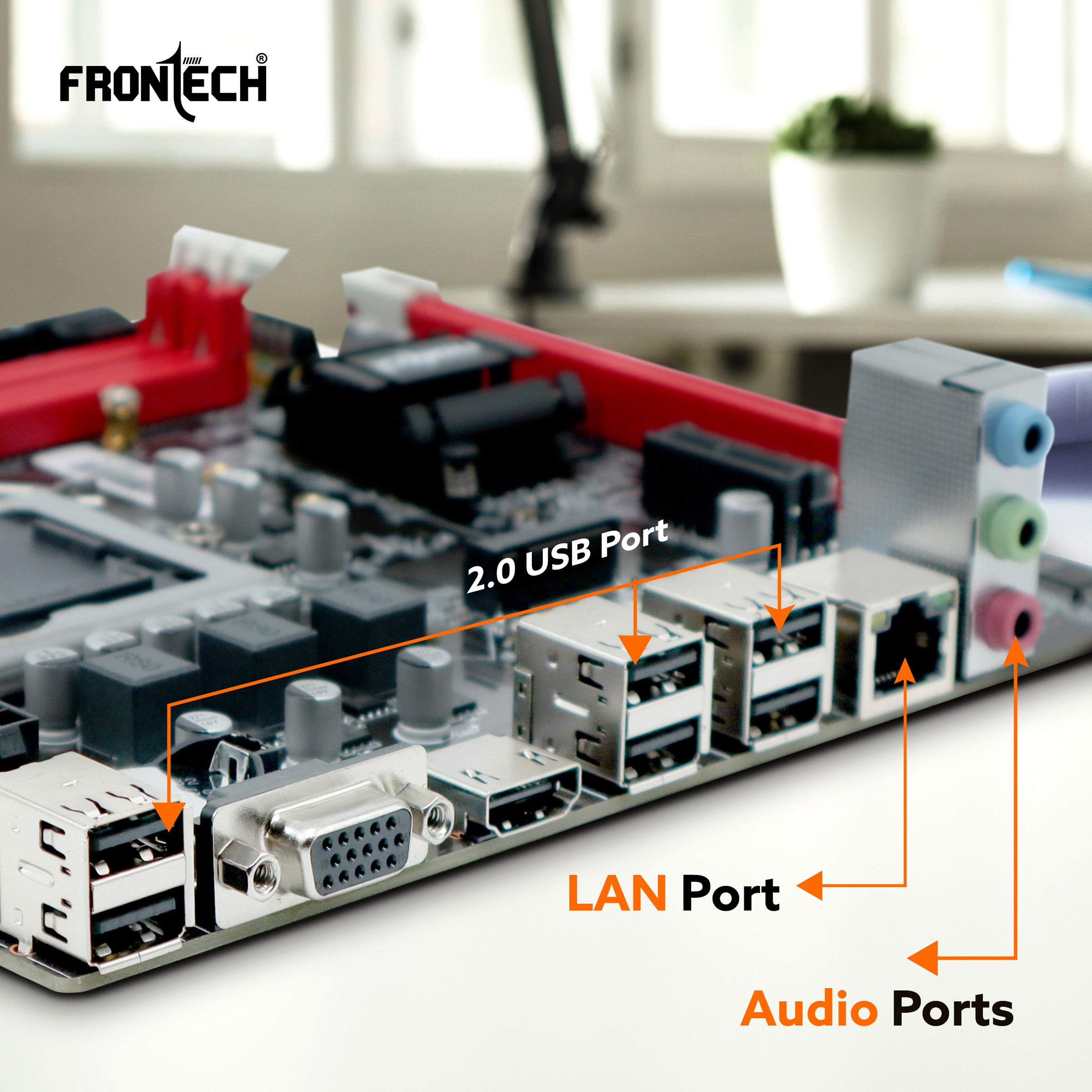 H61 Motherboard | LGA1155, 2xDDR3, Supports Pentium/i3/i5/i7, 6+4 USB, 3xSATA, NVMe/M.2, HDMI, VGA, PCIe x16 (FT-0470)