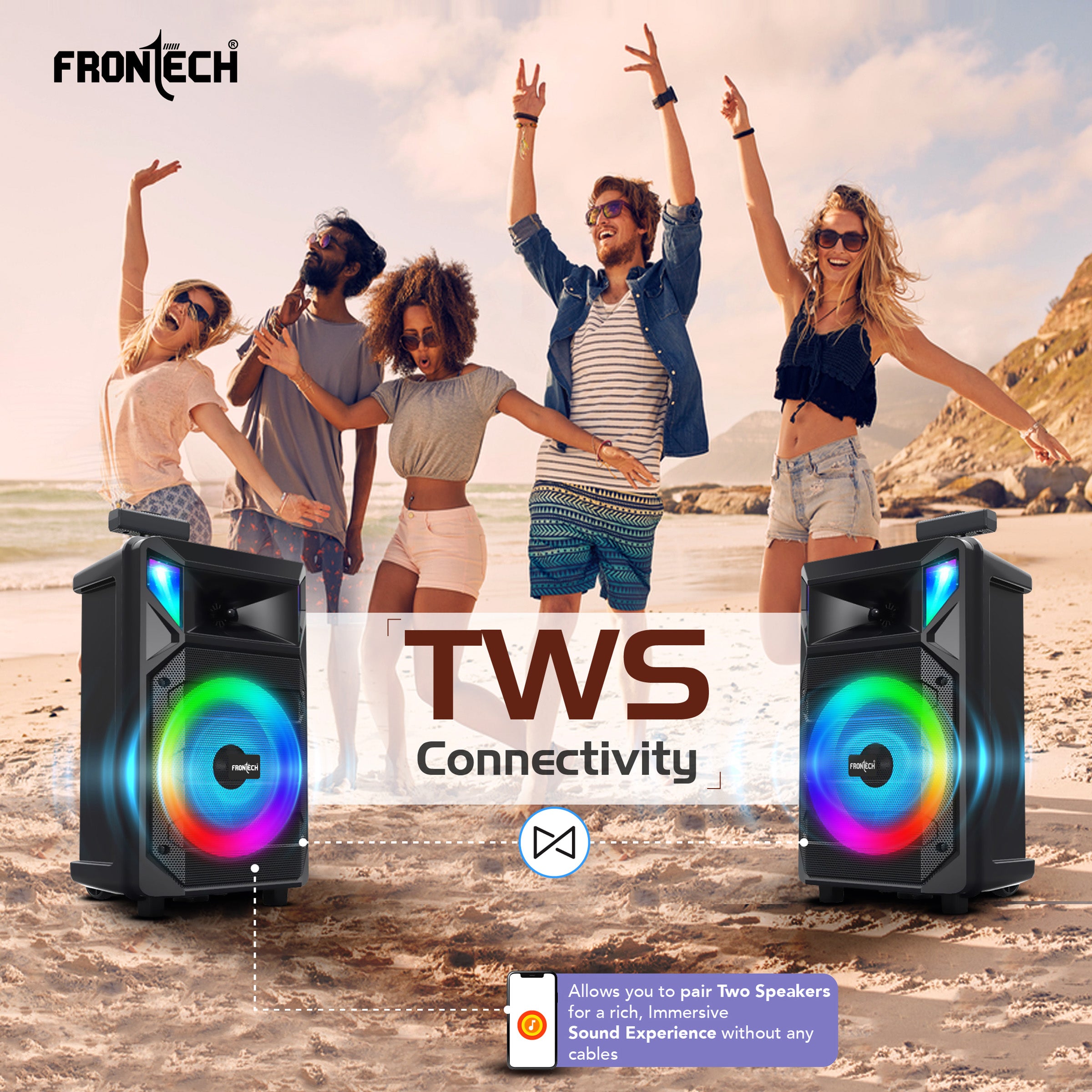 Frontech SW-0222 Multimedia Speaker – Power, Precision, and Portability in Every Beat