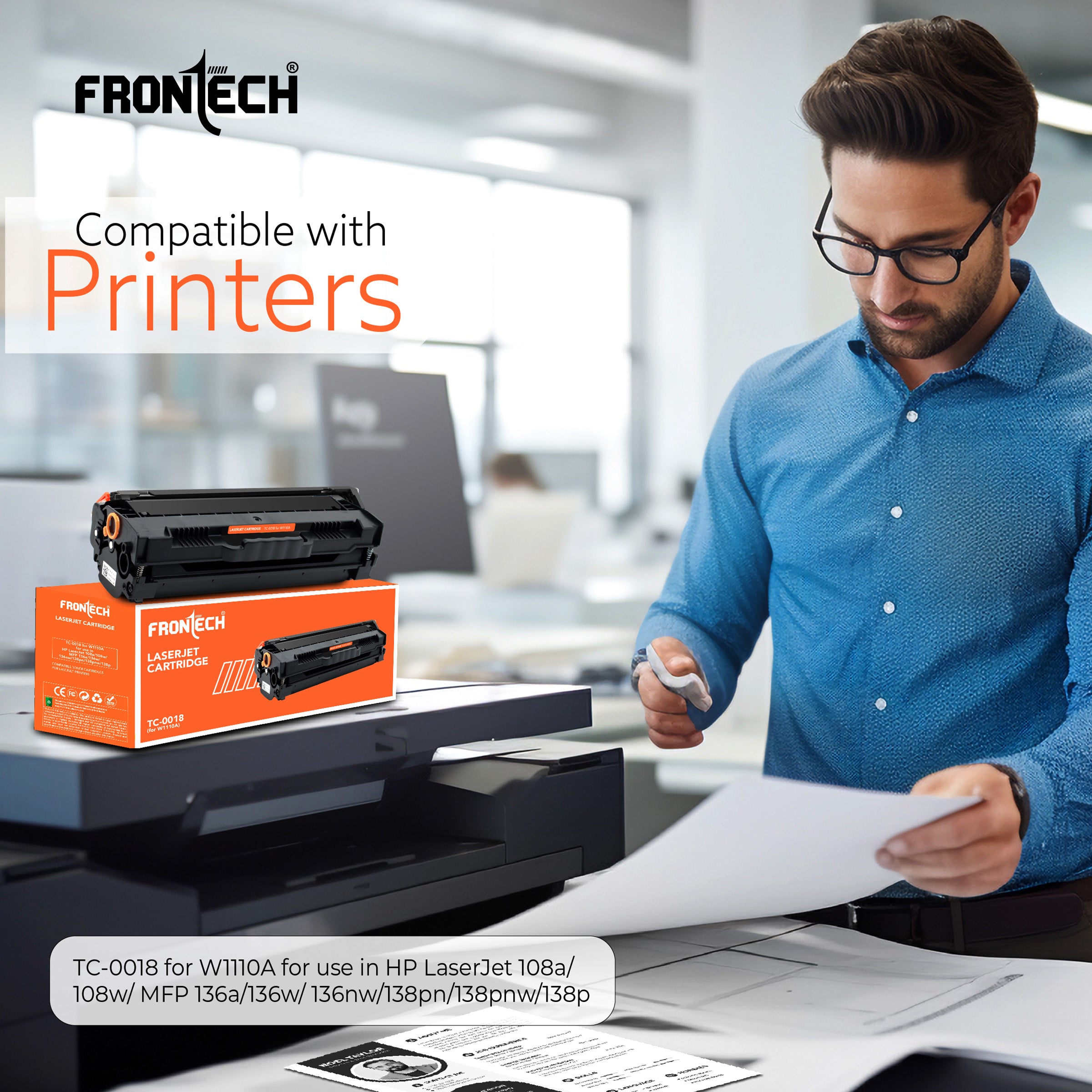 Frontech W1110A Toner Cartridge | Compatible with HP Laser 108 & MFP 136 Series (TC-0018)