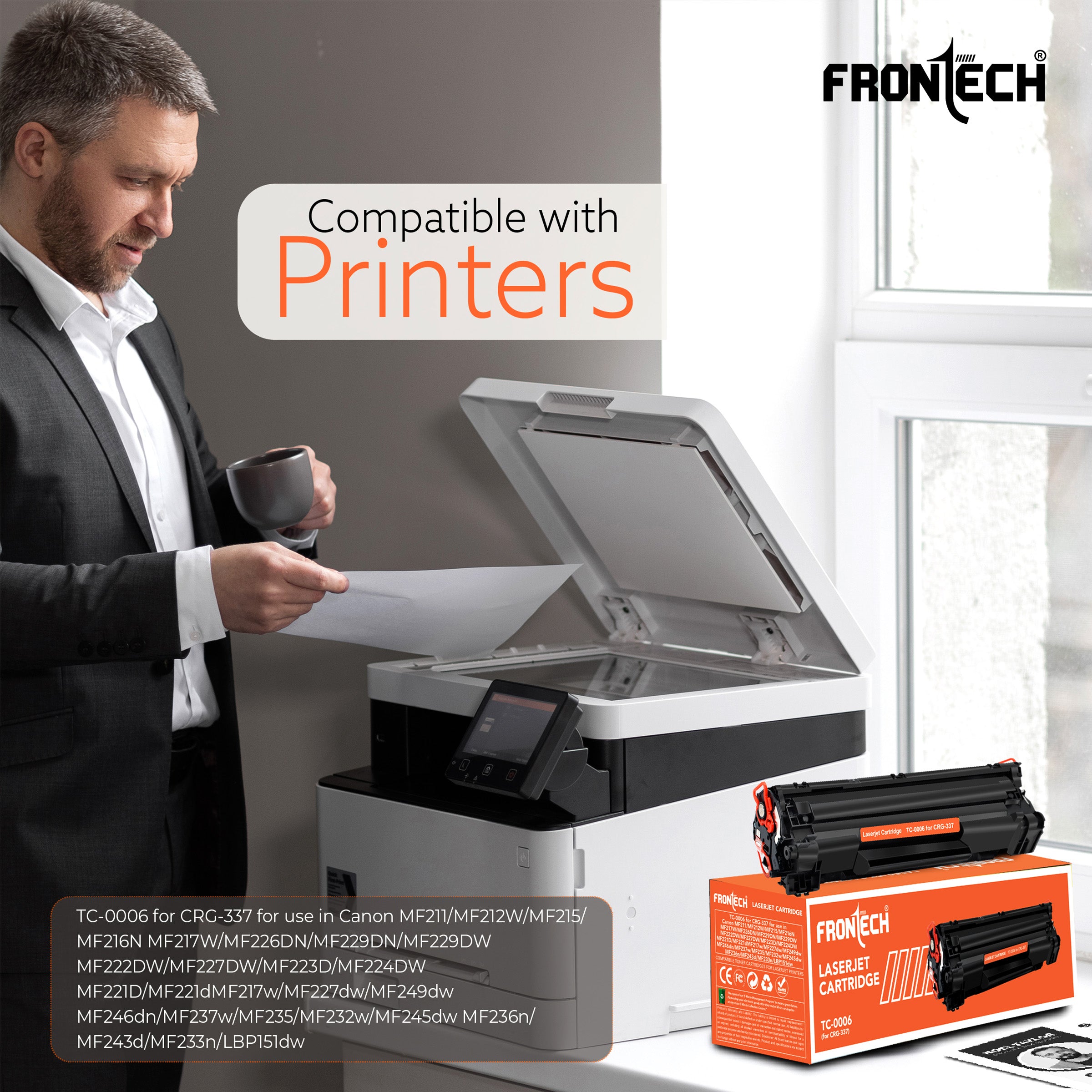 Frontech CRG-337 Toner Cartridge | Compatible with Canon MF232w-LBP223d Series (TC-0006)