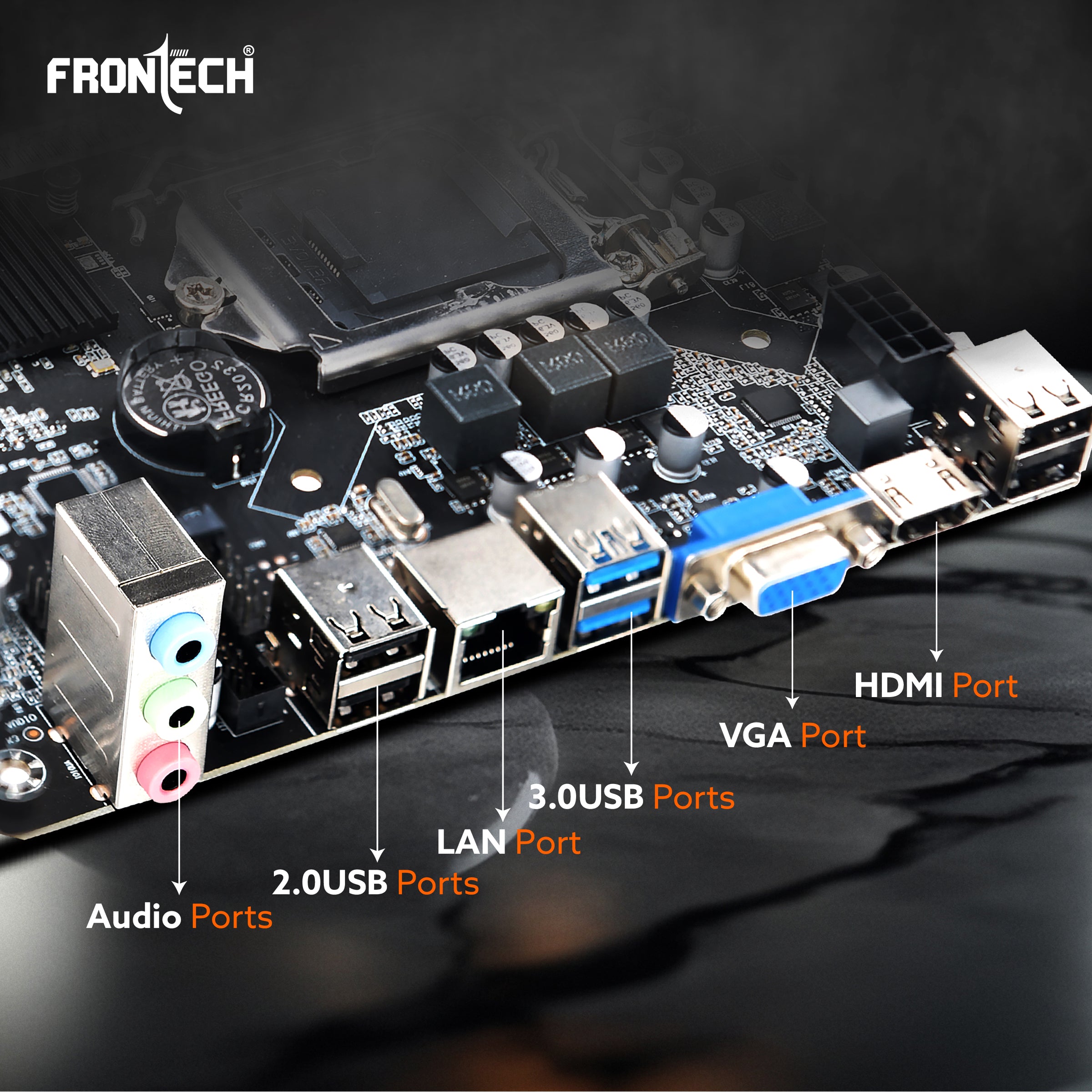 H110 Motherboard | LGA1151, Supports i3/i5/i7/Celeron/Pentium, DDR4, 2xUSB 3.0, 4+4 USB 2.0, PCIe x16, 4xSATA, NVMe, HDMI, VGA (FT-0488)