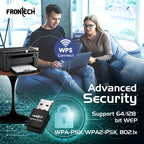 FRONTECH 600 Mbps USB Wi-Fi + Bluetooth Adapter | PC, Laptop | Dual Band (2.4GHz) | BT 4.2/2.1 | USB 2.0 | Wireless Network Card (Gaming, Work, Travel, Home) | Compatible with Windows 7/8/10/11/XP | WEP,WPA-PSK,WPA2-PSK Security | 10-20M Range (FT-0844)