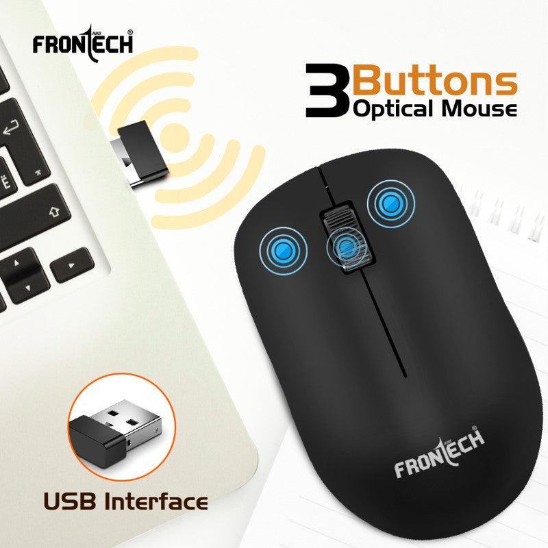 Wireless Mouse, 2.4 GHz with USB Nano Receiver, 1000 DPI (MS-0091)