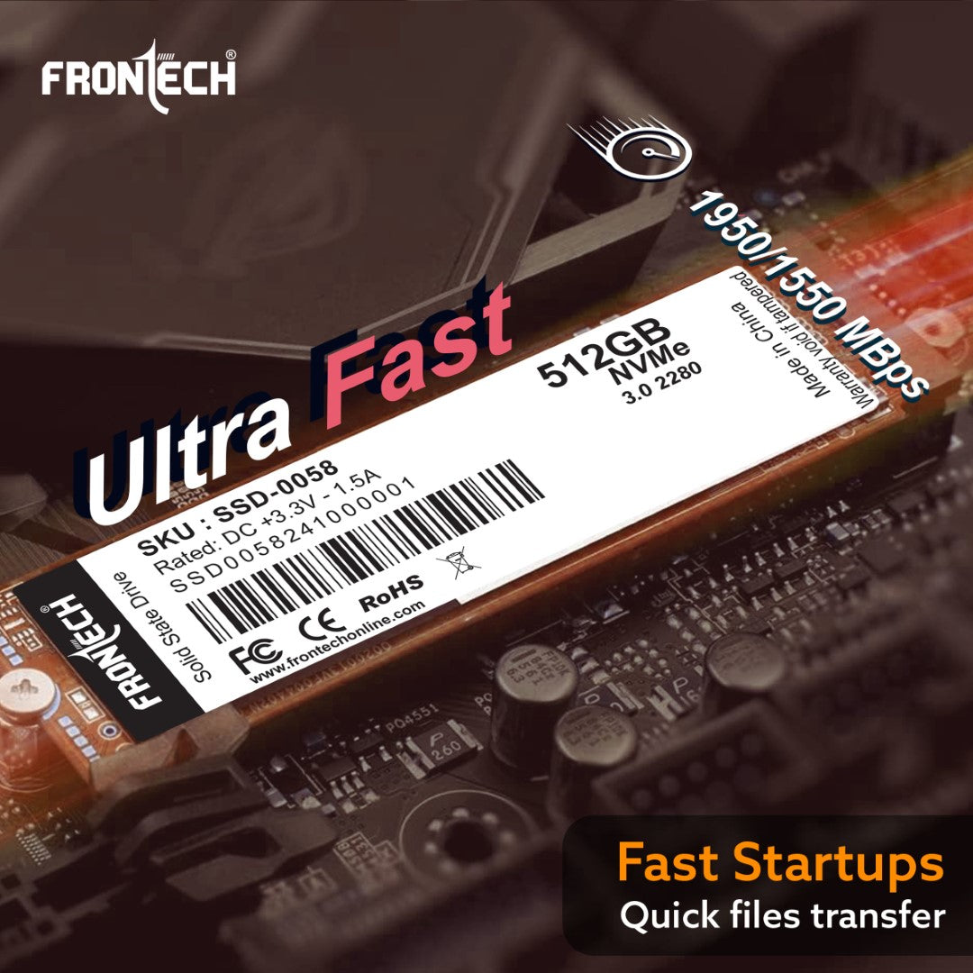 512GB Internal SSD | M.2 2280 NVMe, Ultra-Fast 1950/1500 Mbps (SSD-0058)