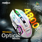 Frontech Wireless Gaming Keyboard & Mouse Combo|104 Keys Layout|2.4GHz|4800 DPI|6 button wireless optical mouse| Rechargeable Battery|1 Year Warranty