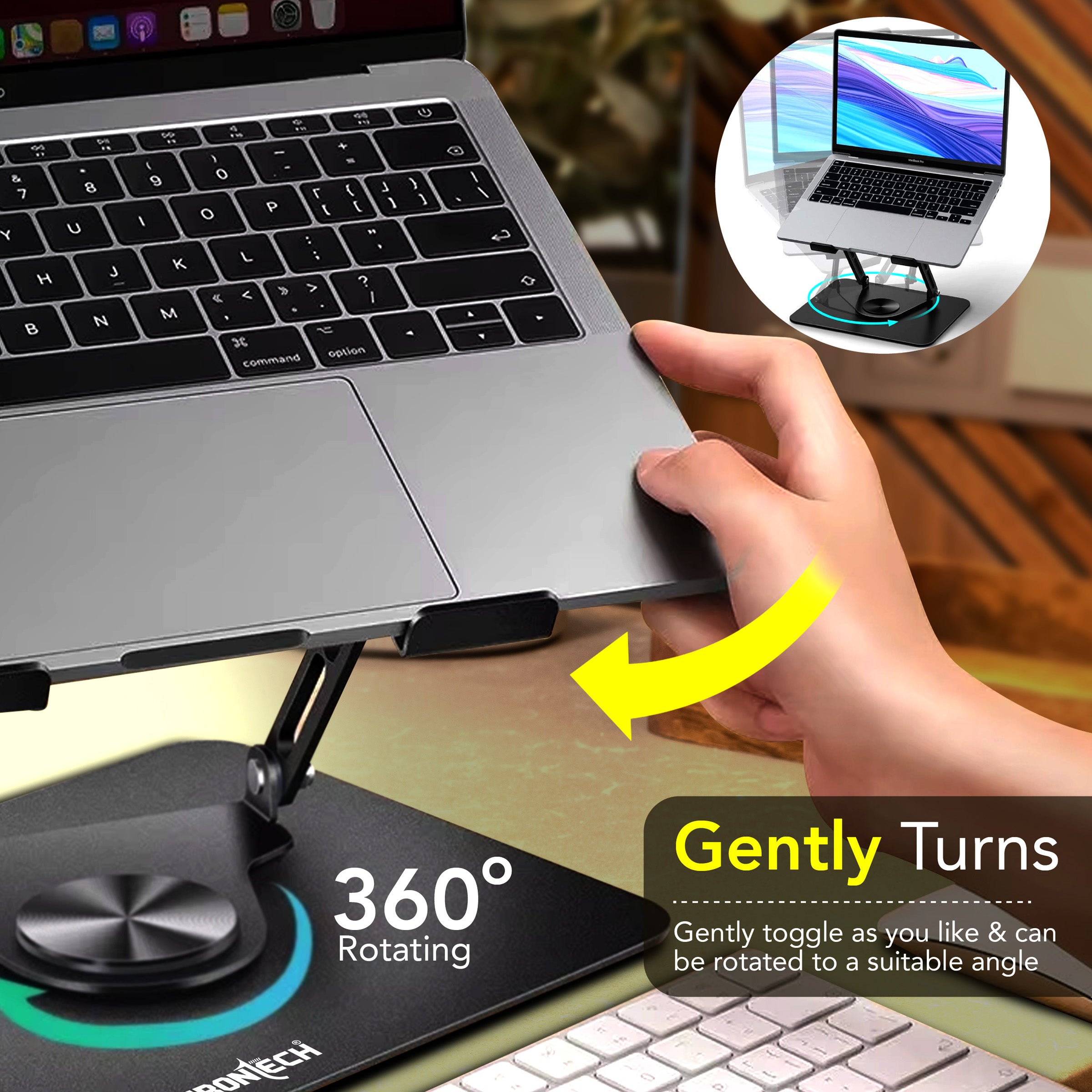 Frontech 360° Rotatable Laptop Stand for Up to 17