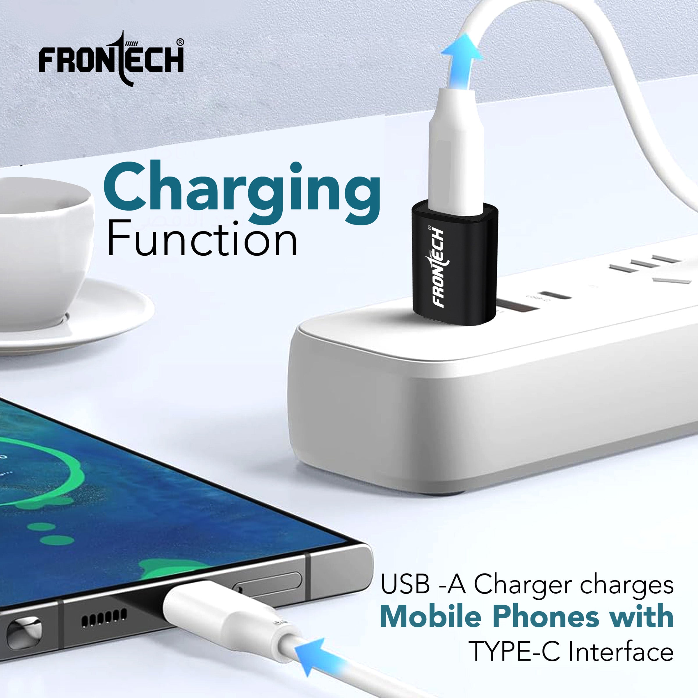 Frontech USB Converter Type C to USB A Converter, USB 3.0, High-Speed Data Transfer, Backward Compatibility, Plug and Play,(NC-0045)