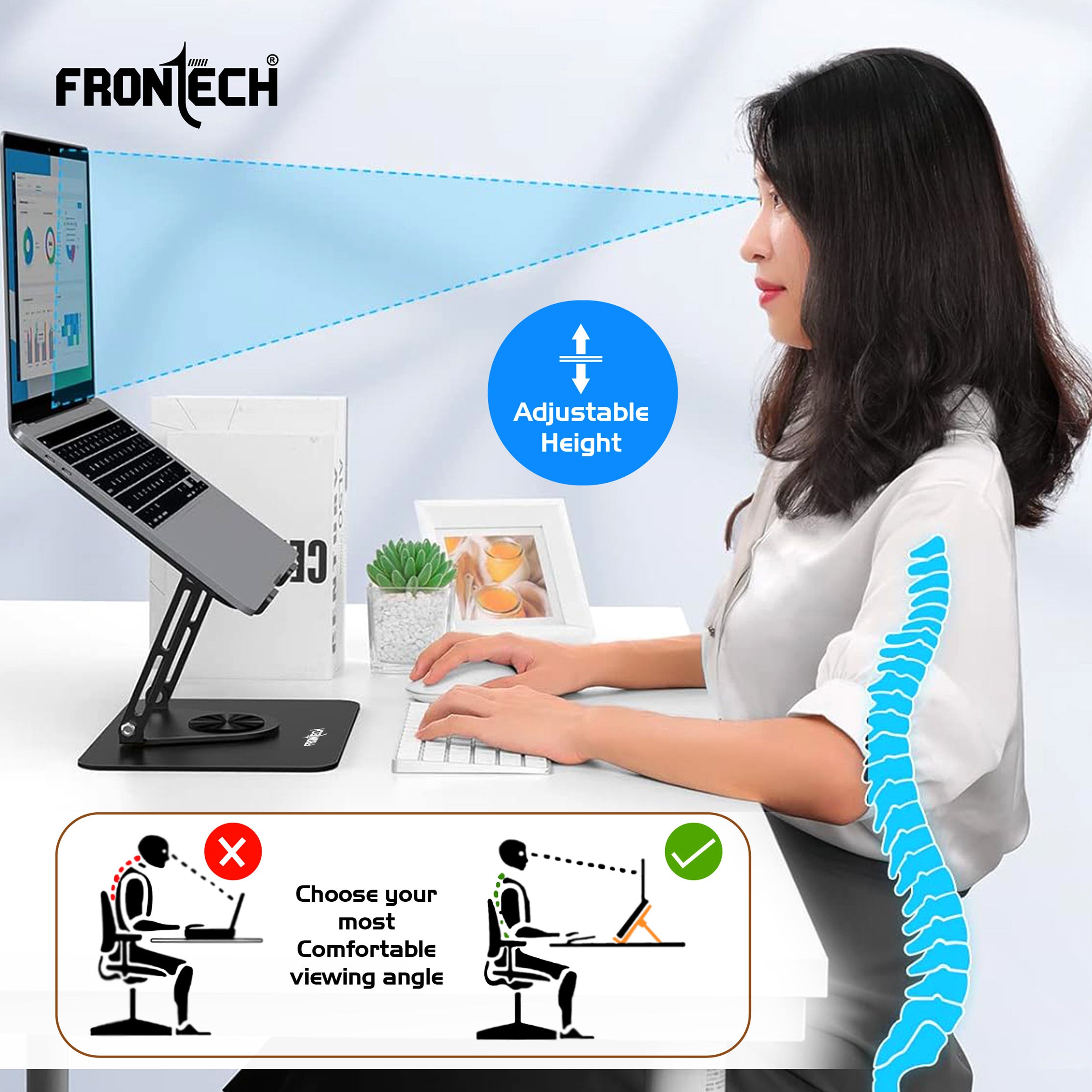 Frontech 360° Rotatable Laptop Stand for Up to 17