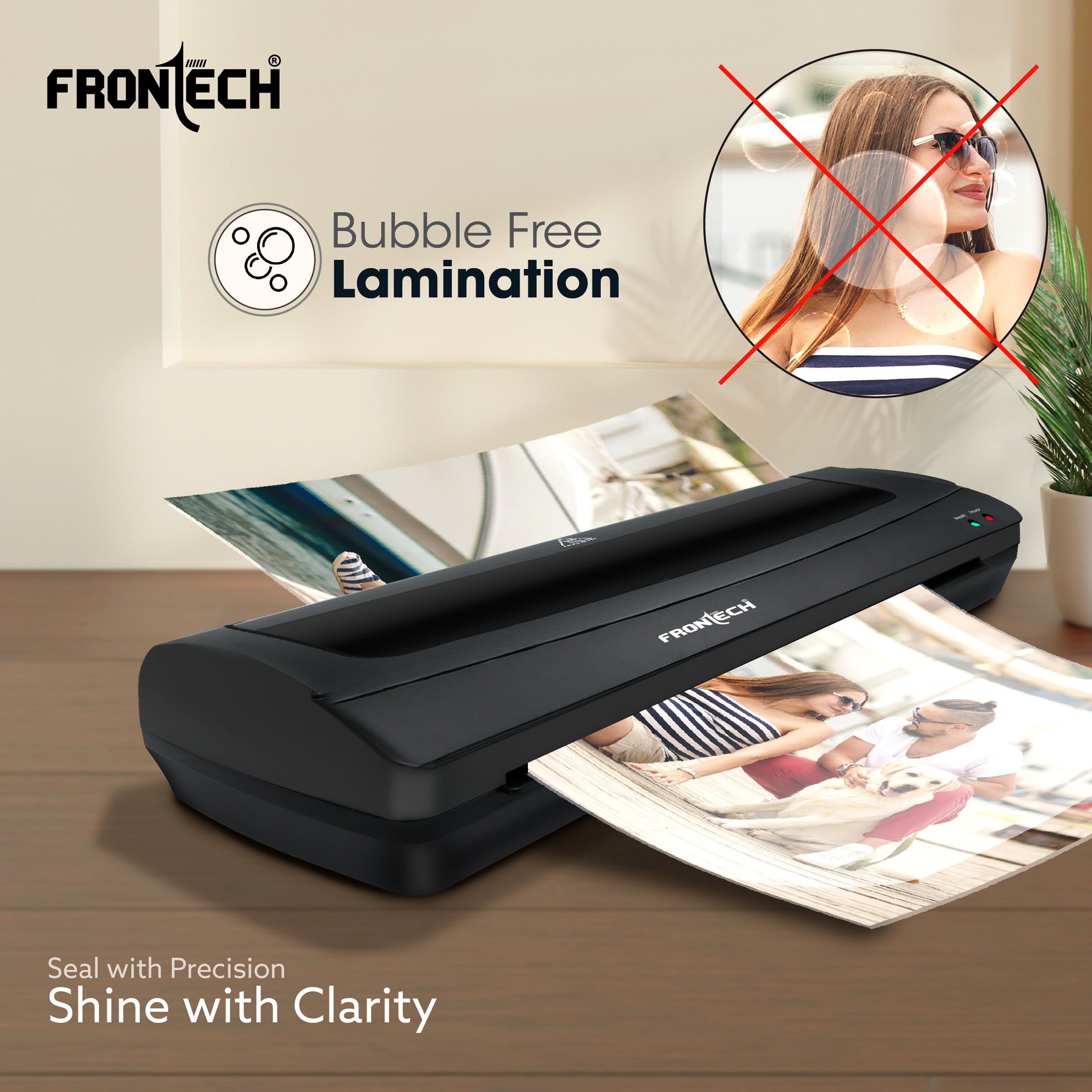 Frontech A3 Size Laminator Machine | Hot & Cold Lamination | 365W Power | Adjustable Temperature | Ideal for Any Document, Fully Automatic Portable All in One Laminator (LAM-0003,Black)