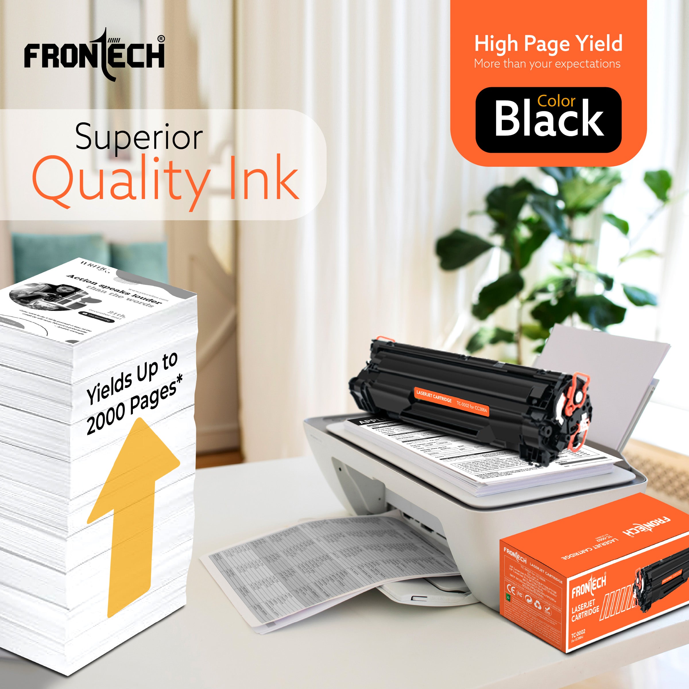 Frontech CC388A Toner Cartridge | Compatible with HP LaserJet P1007-MFP M226 Series (TC-0002)