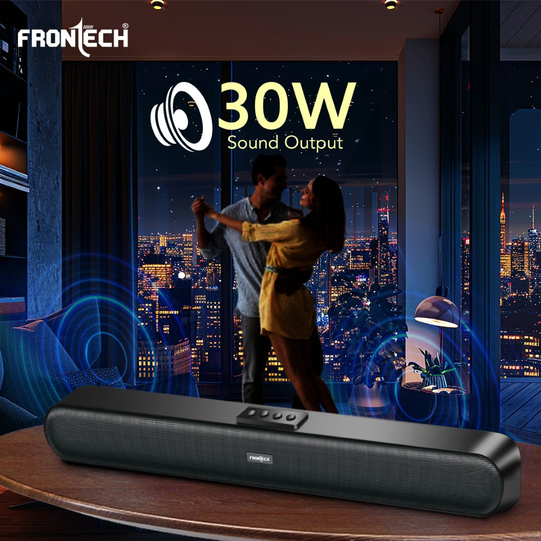 Frontech Mini Soundbar | Bluetooth 5.0, 1200mAh Battery, 30W Sound, TF Card Support (SW-0191)