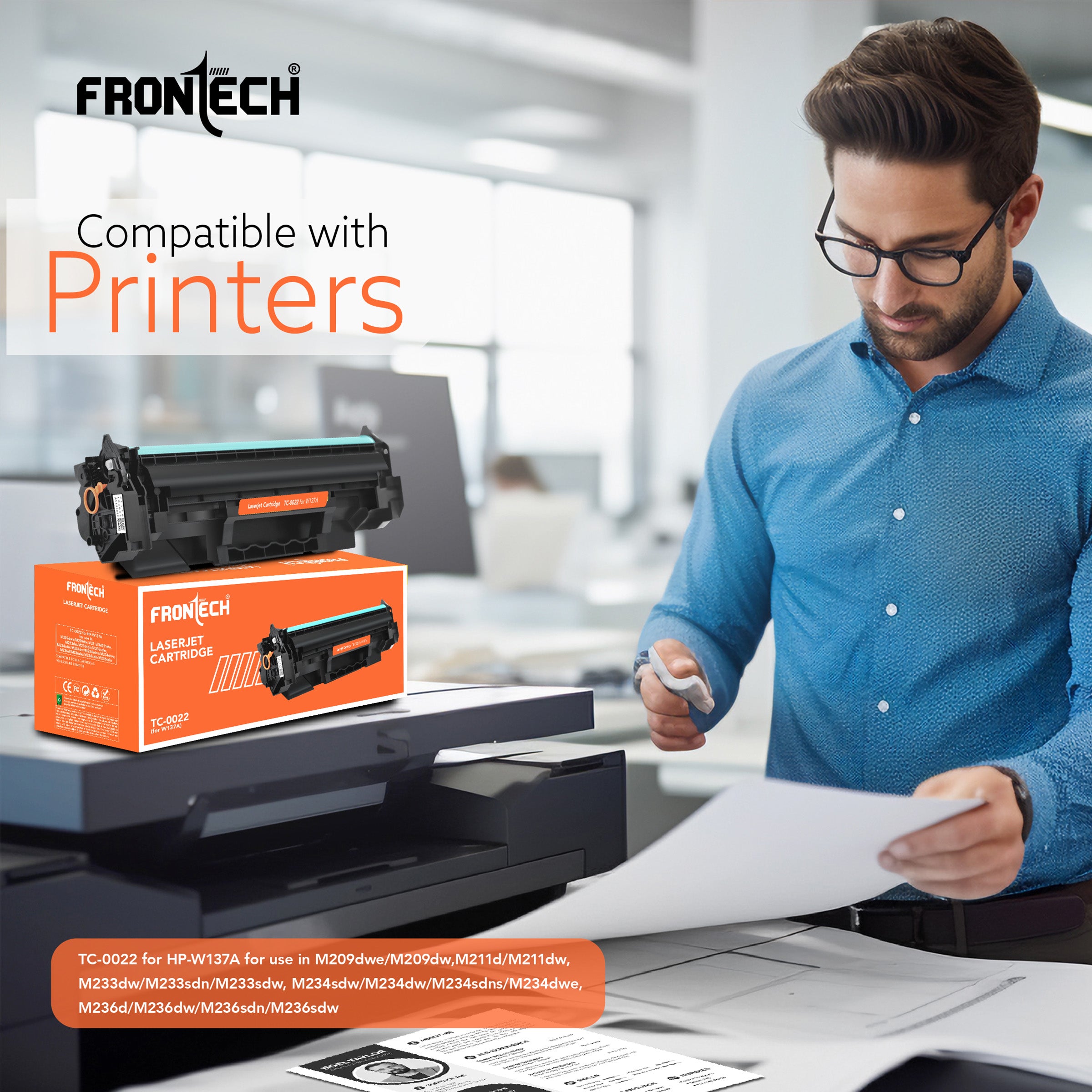 Frontech W137A Toner Cartridge | Compatible with HP LaserJet M209-M236 Series (TC-0022)