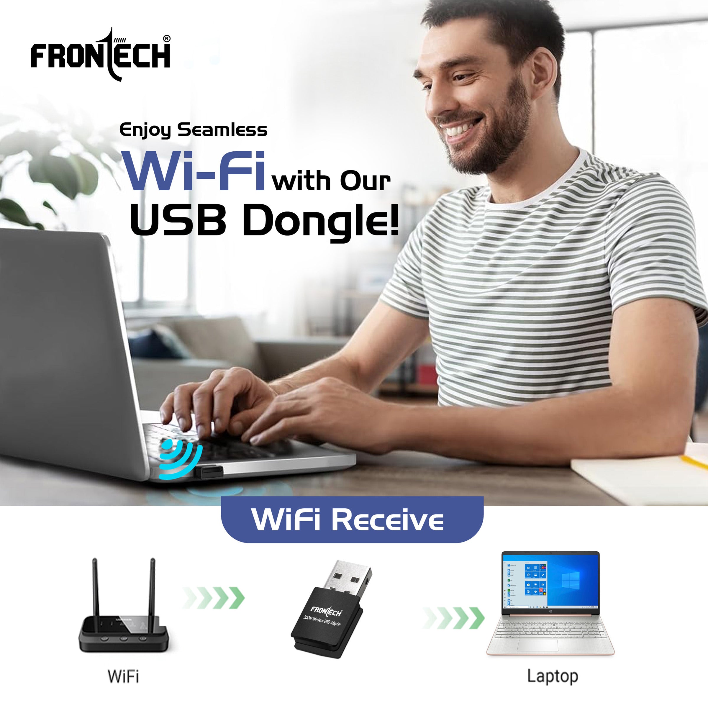 Frontech WiFi Dongle 300 Mbps (0842)