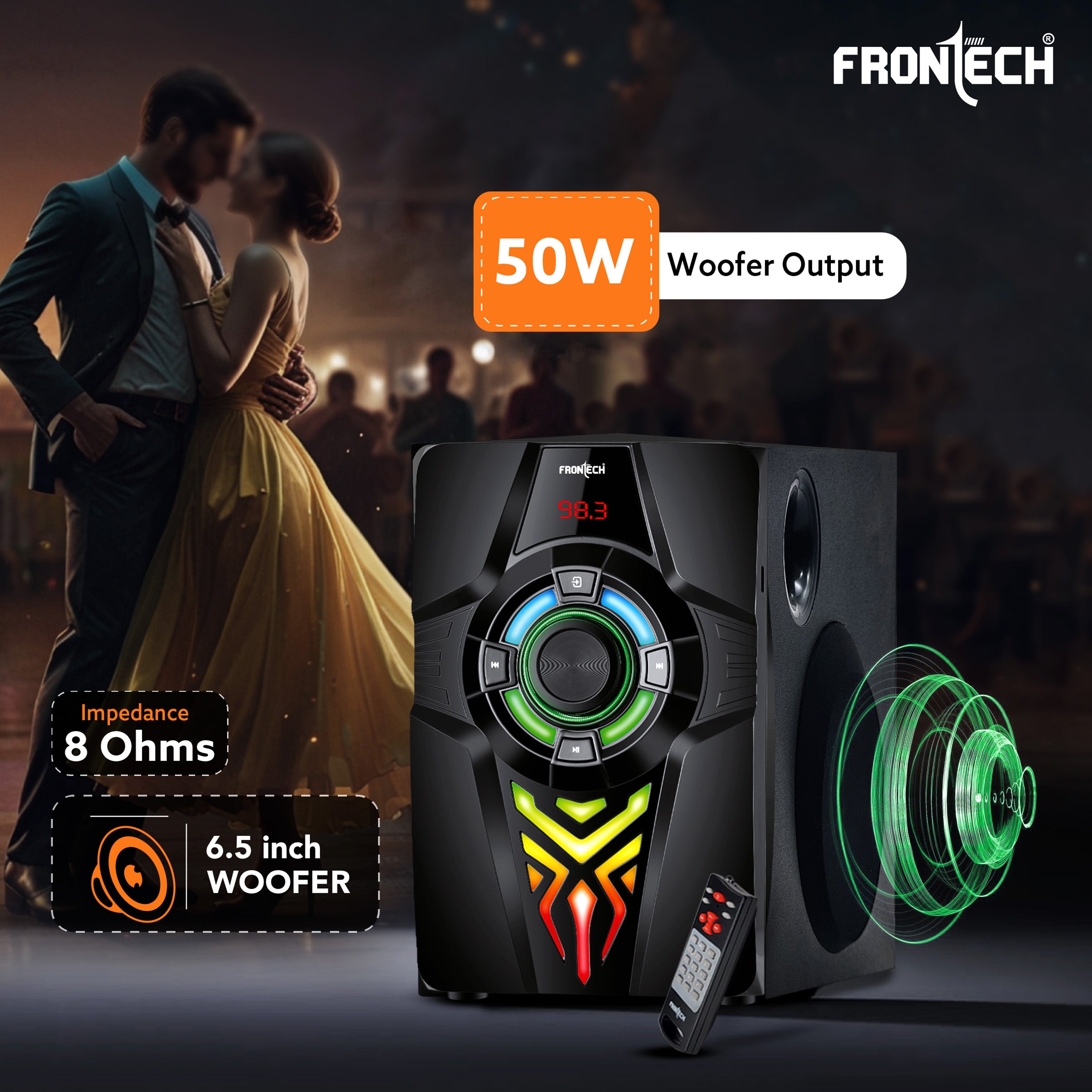 Frontech SW-0154 | Premium 4.1 Multimedia Speaker – Crystal Clear Sound, Wireless Freedom & Built-In Amplifier