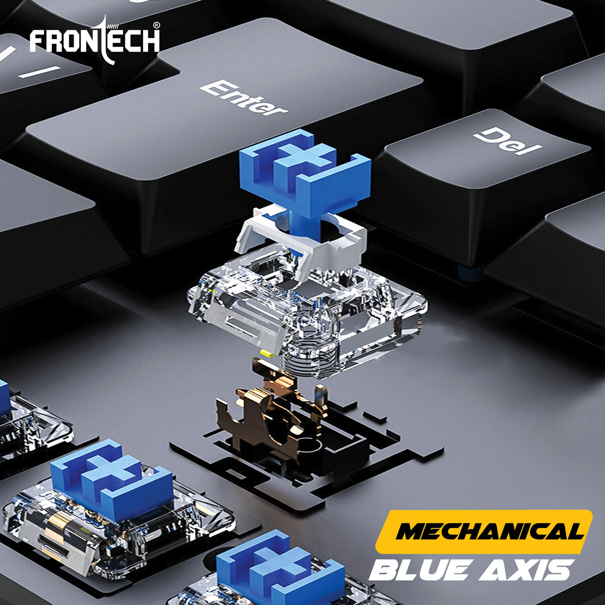 Frontech Wired Gaming RGB Backlight Keyboard|87 Key Layout|USB Plug & Play|1.6m cable| Ergonomic Keyboard|1 year warranty