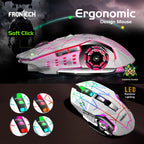Frontech Wireless Gaming Keyboard & Mouse Combo|104 Keys Layout|2.4GHz|4800 DPI|6 button wireless optical mouse| Rechargeable Battery|1 Year Warranty