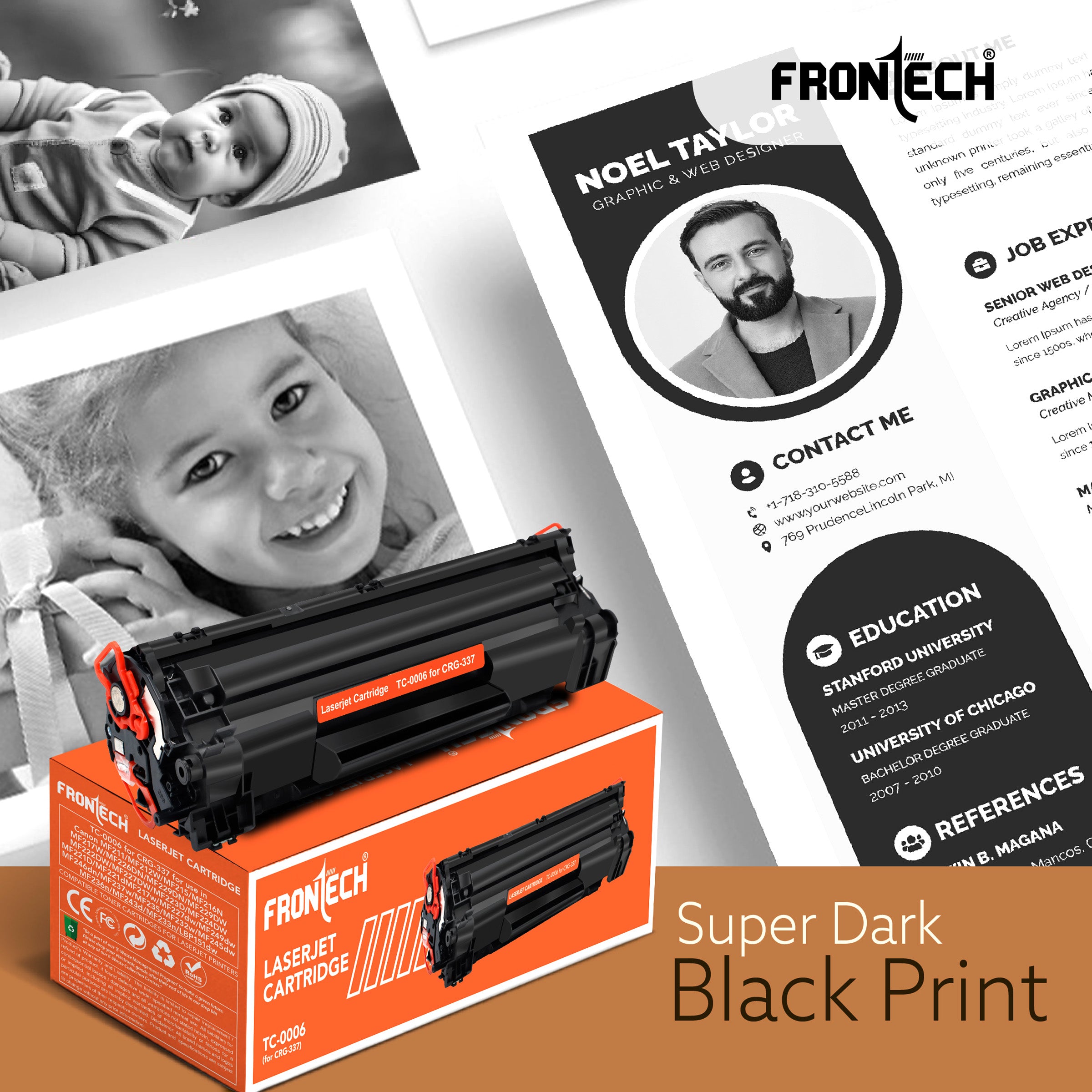 Frontech CRG-337 Toner Cartridge | Compatible with Canon MF232w-LBP223d Series (TC-0006)