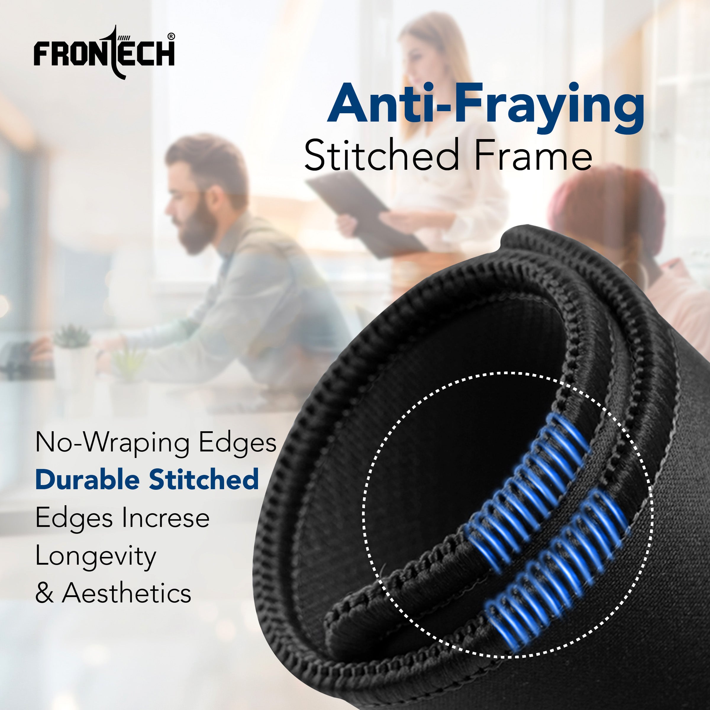 Frontech Large Gaming Mouse Pad – Non-Slip Base, Durable & Smooth Surface for Laptop & PC | Compatible with Wired, Wireless, Optical & Laser Mice | Easy to Clean | Black ( MSP-0055)