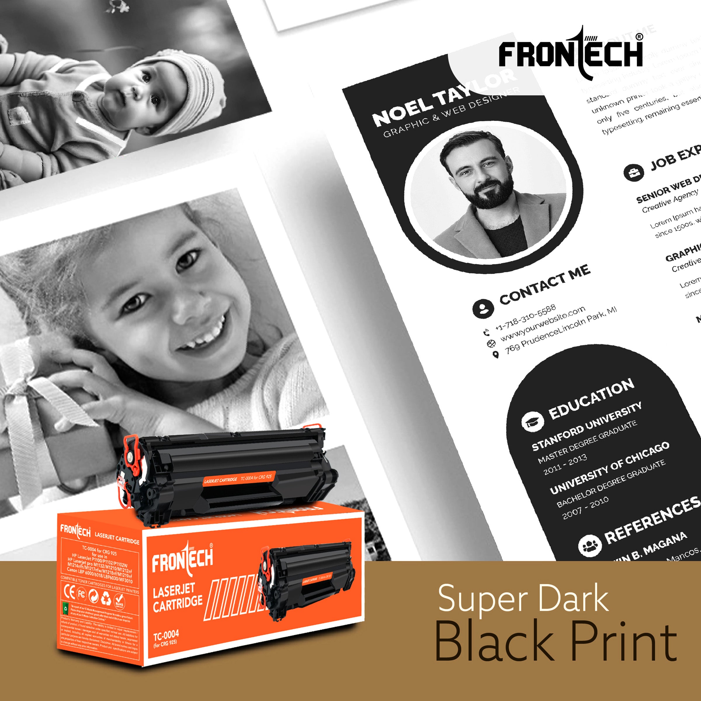 Frontech CRG-925 Toner Cartridge | Compatible with HP LaserJet P1100-MF3010 Series (TC-0004)