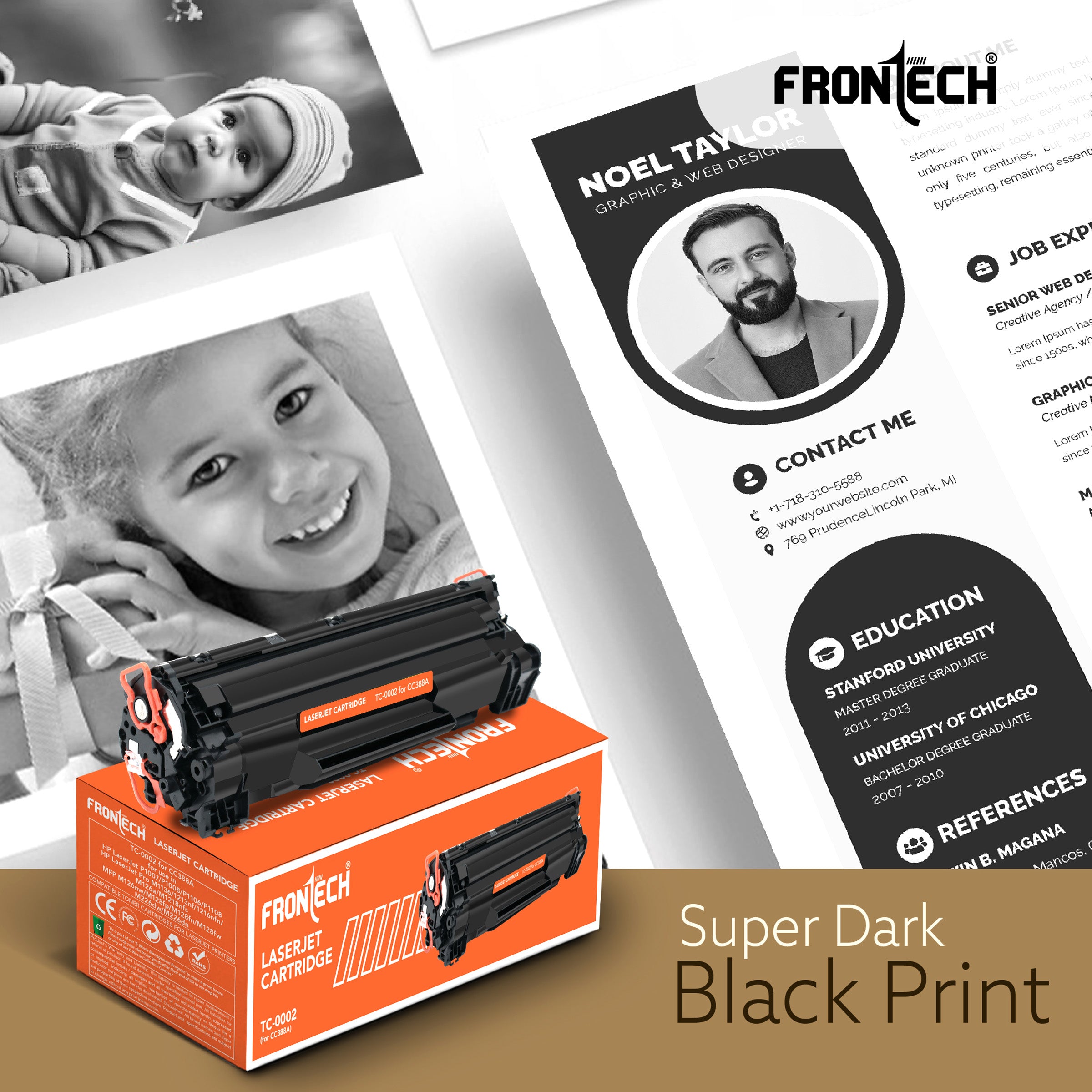 Frontech CC388A Toner Cartridge | Compatible with HP LaserJet P1007-MFP M226 Series (TC-0002)