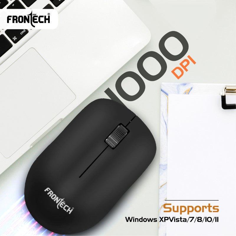 Wireless Mouse, 2.4 GHz with USB Nano Receiver, 1000 DPI (MS-0091)