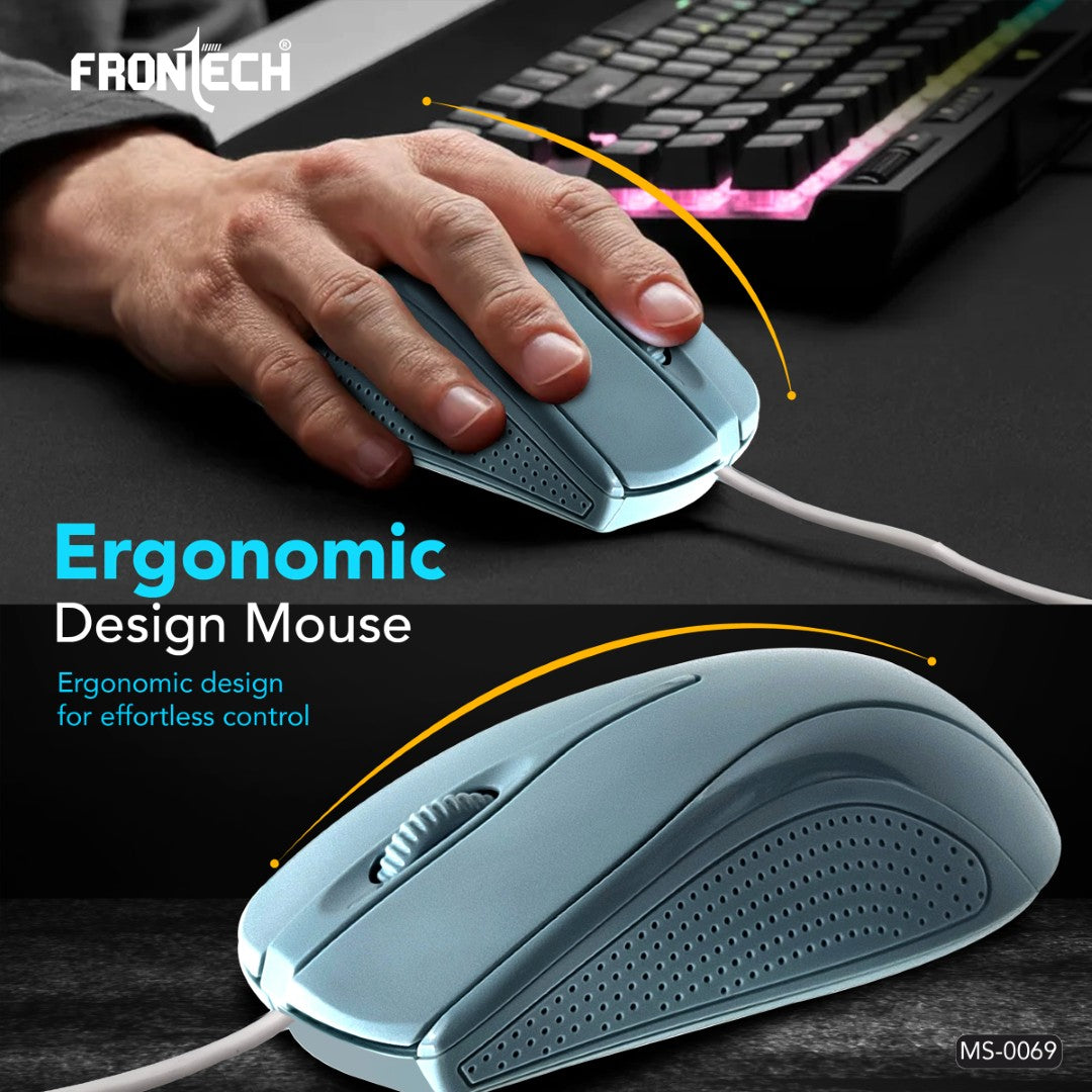 USB Wired Mouse | 1000 DPI, Plug & Play | PC/Laptop/Tablet (MS-0069)