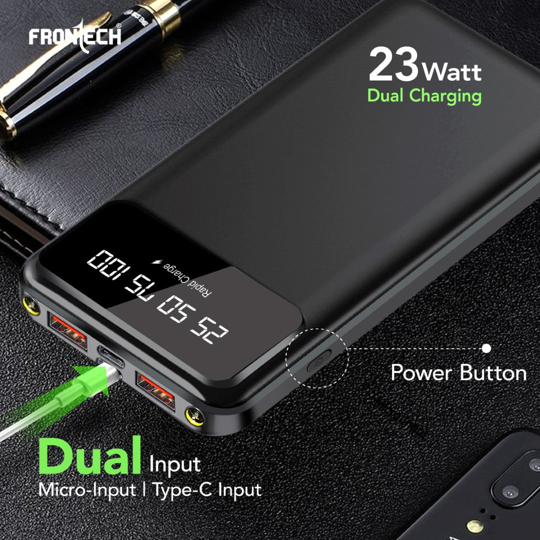 10000 mAh Li-Polymer Power Bank with LED Indicator, Dual USB (PB-0006)