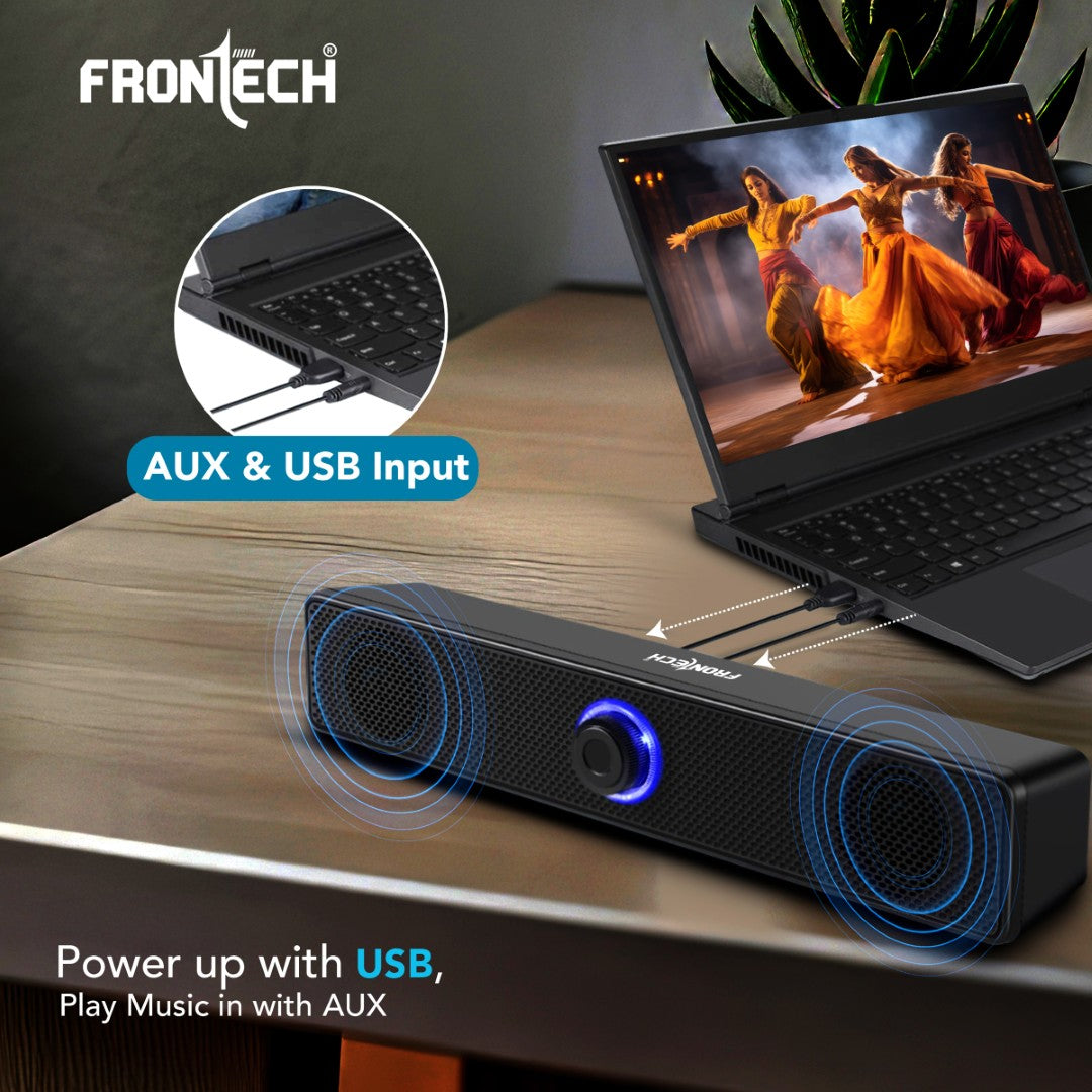 1.0 USB Speakers with RGB Lights | 10W Power | AUX/USB (SPK-0008)