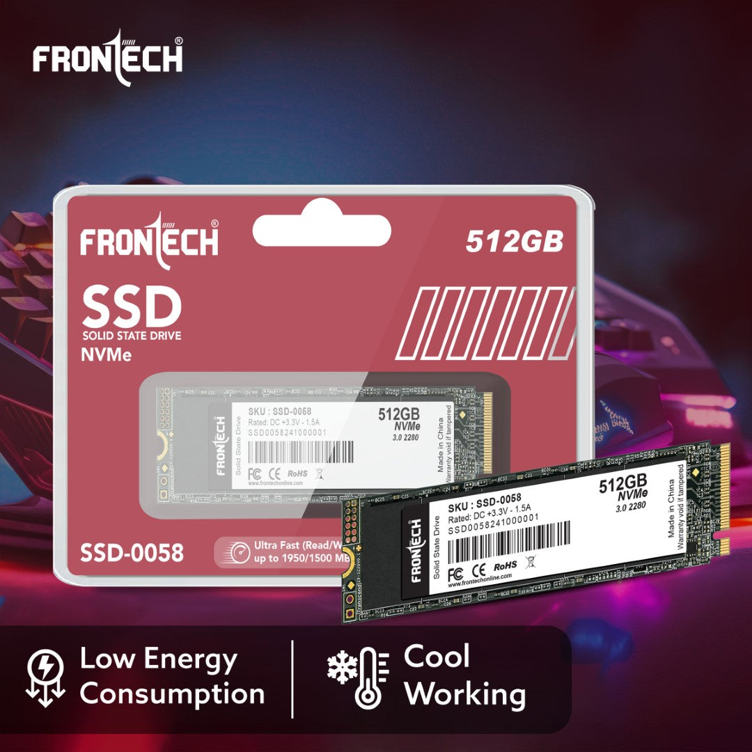 512GB Internal SSD | M.2 2280 NVMe, Ultra-Fast 1950/1500 Mbps (SSD-0058)