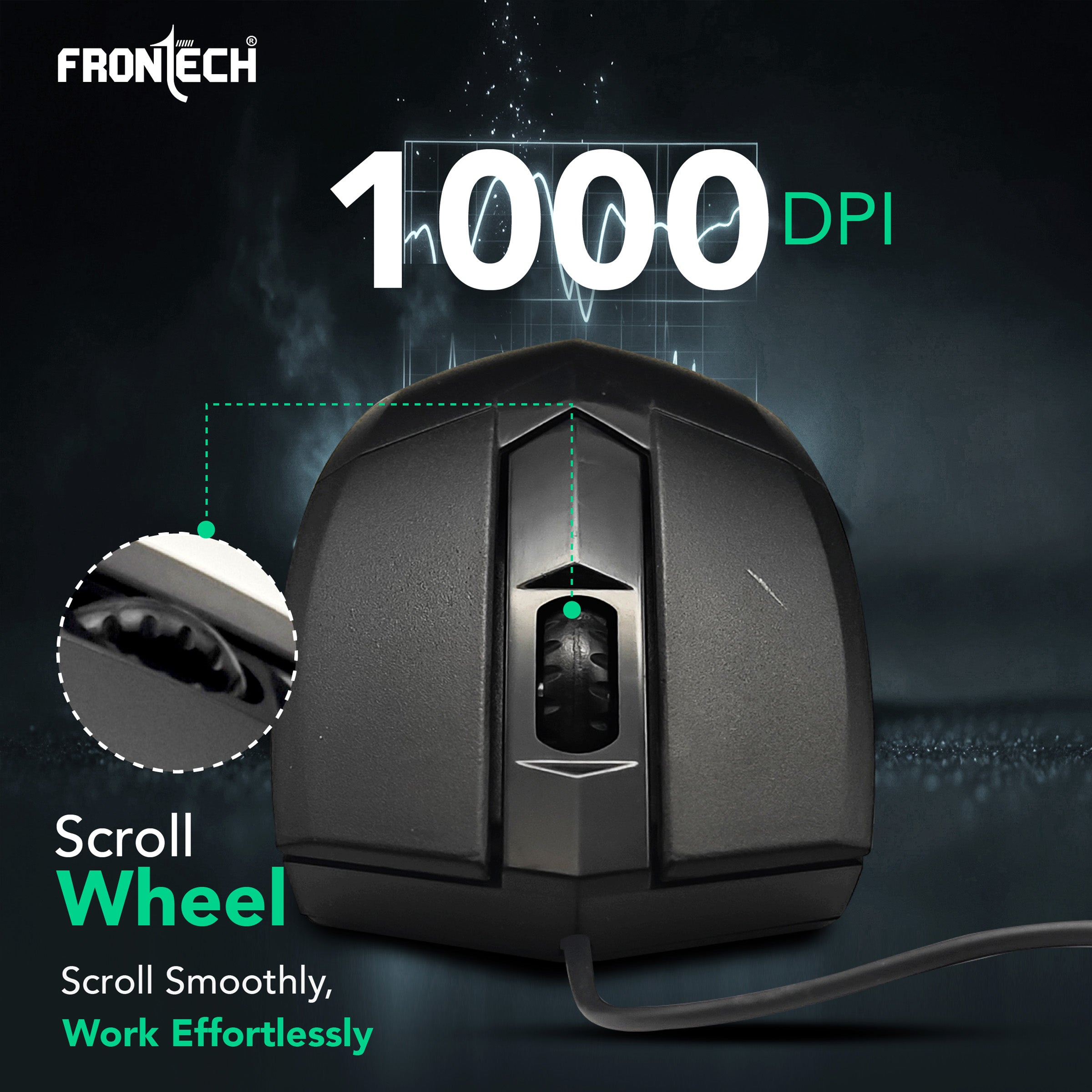 Frontech Wired Membrane Keyboard & Mouse Combo Pack (1692)