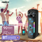Frontech Smash PRO-20P 90W Trolley Speaker | Karaoke with Wireless Mic | TWS | RGB Lights | BT 5.0 | USB/TF/AUX/FM | 6000mAh Battery | Dual Mic Ports | Recording (SW-0020P).