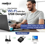 FRONTECH 600 Mbps USB Wi-Fi + Bluetooth Adapter | PC, Laptop | Dual Band (2.4GHz) | BT 4.2/2.1 | USB 2.0 | Wireless Network Card (Gaming, Work, Travel, Home) | Compatible with Windows 7/8/10/11/XP | WEP,WPA-PSK,WPA2-PSK Security | 10-20M Range (FT-0844)