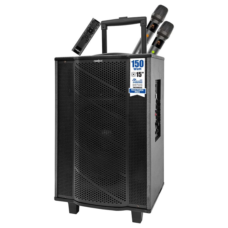 Nocturn Pro Trolley Speaker | 150W Power | Dual Wireless Mics | Multi-Input (SW-0211)