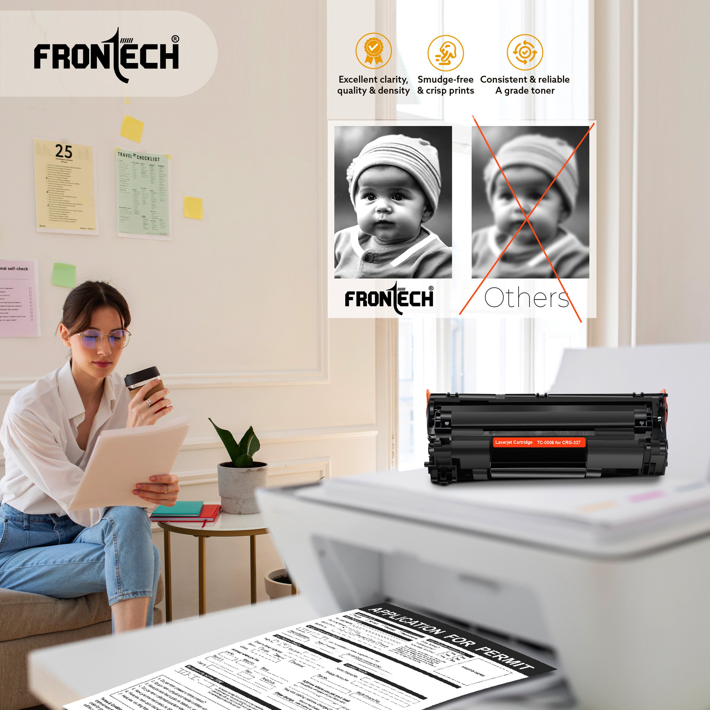 Frontech CRG-337 Toner Cartridge | Compatible with Canon MF232w-LBP223d Series (TC-0006)