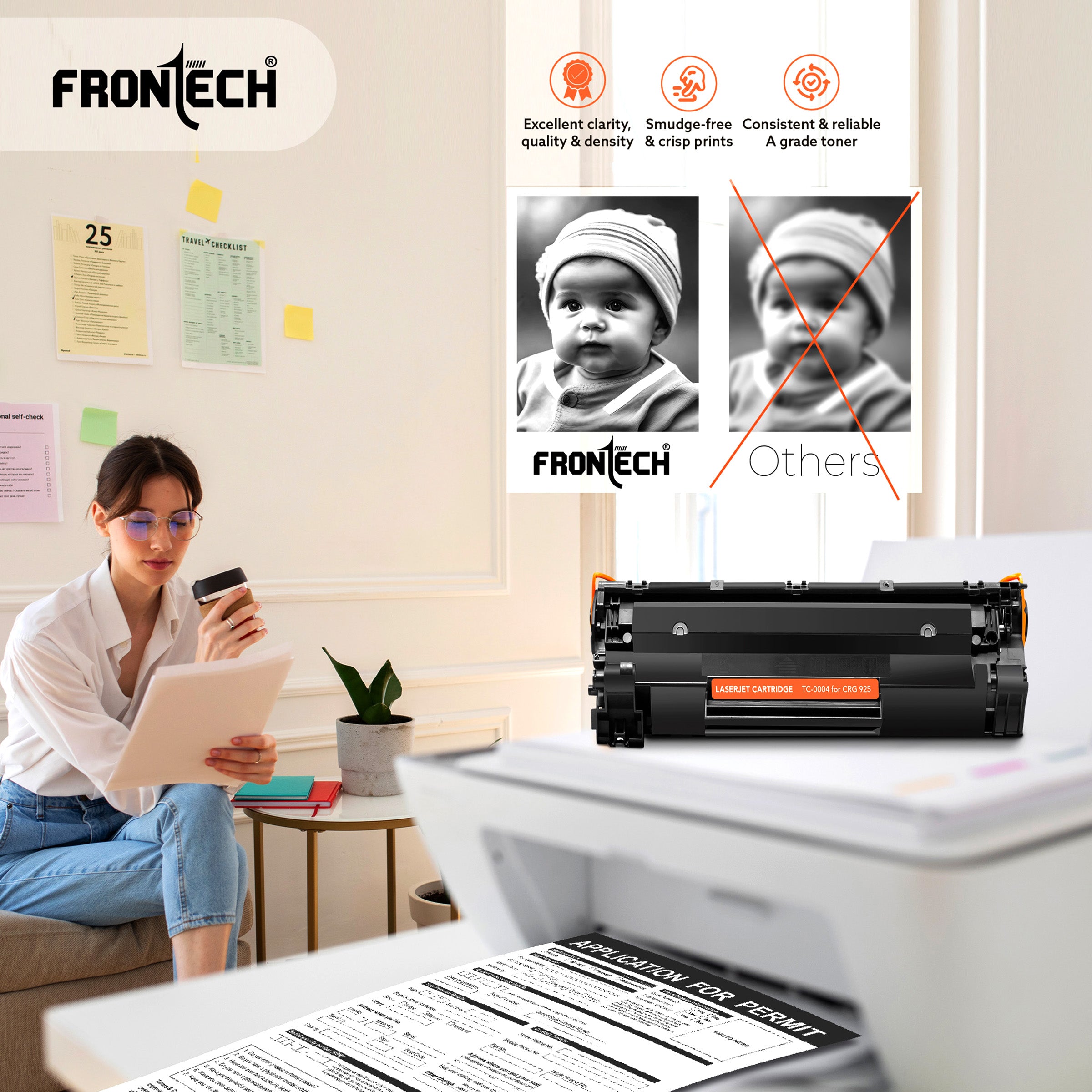 Frontech CRG-925 Toner Cartridge | Compatible with HP LaserJet P1100-MF3010 Series (TC-0004)