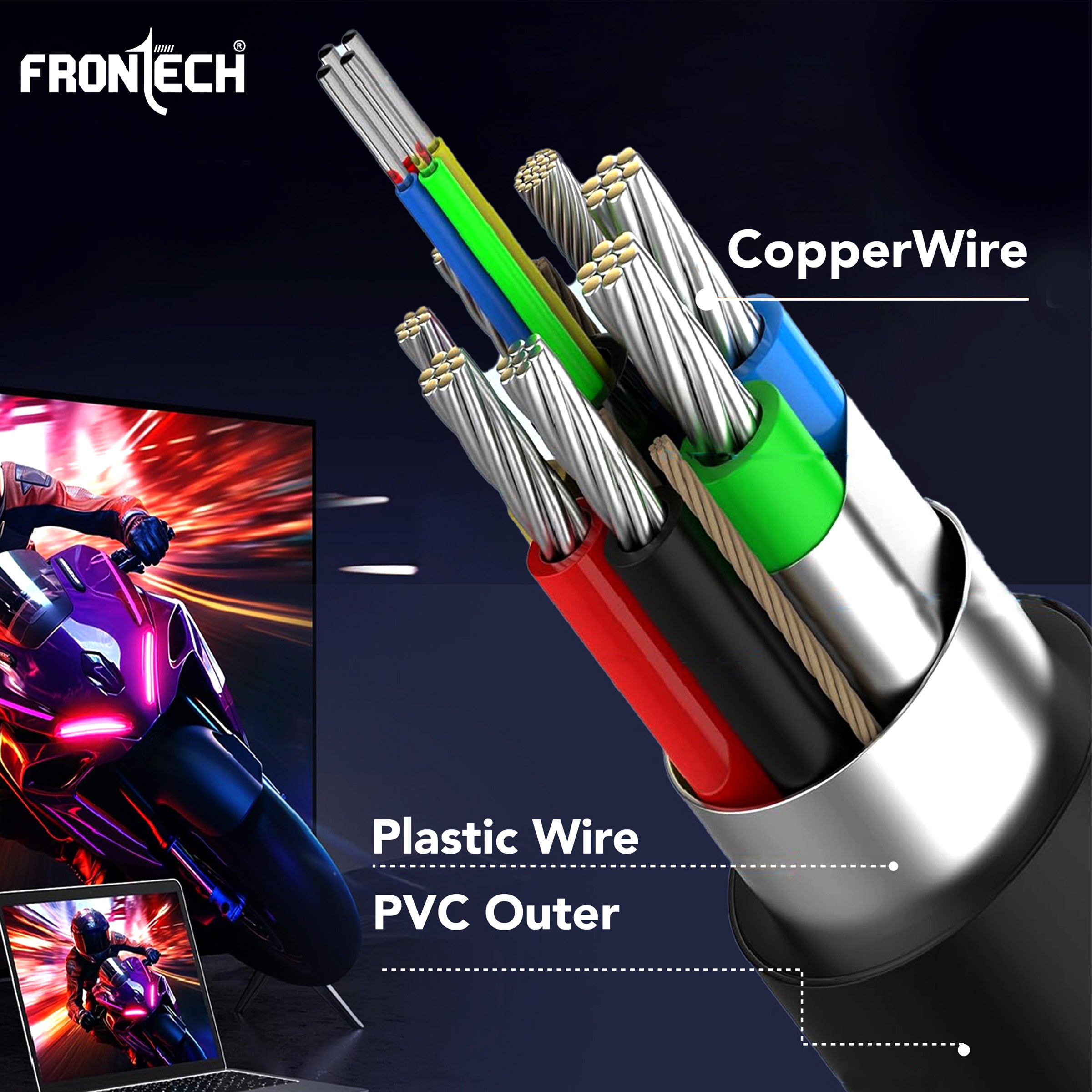 Frontech HDMI to VGA Adapter with Full HD 1080p Resolution, Gold Plated connectors, Plug Play Usage, Strong and Durable Build Quality.(NC-0037)