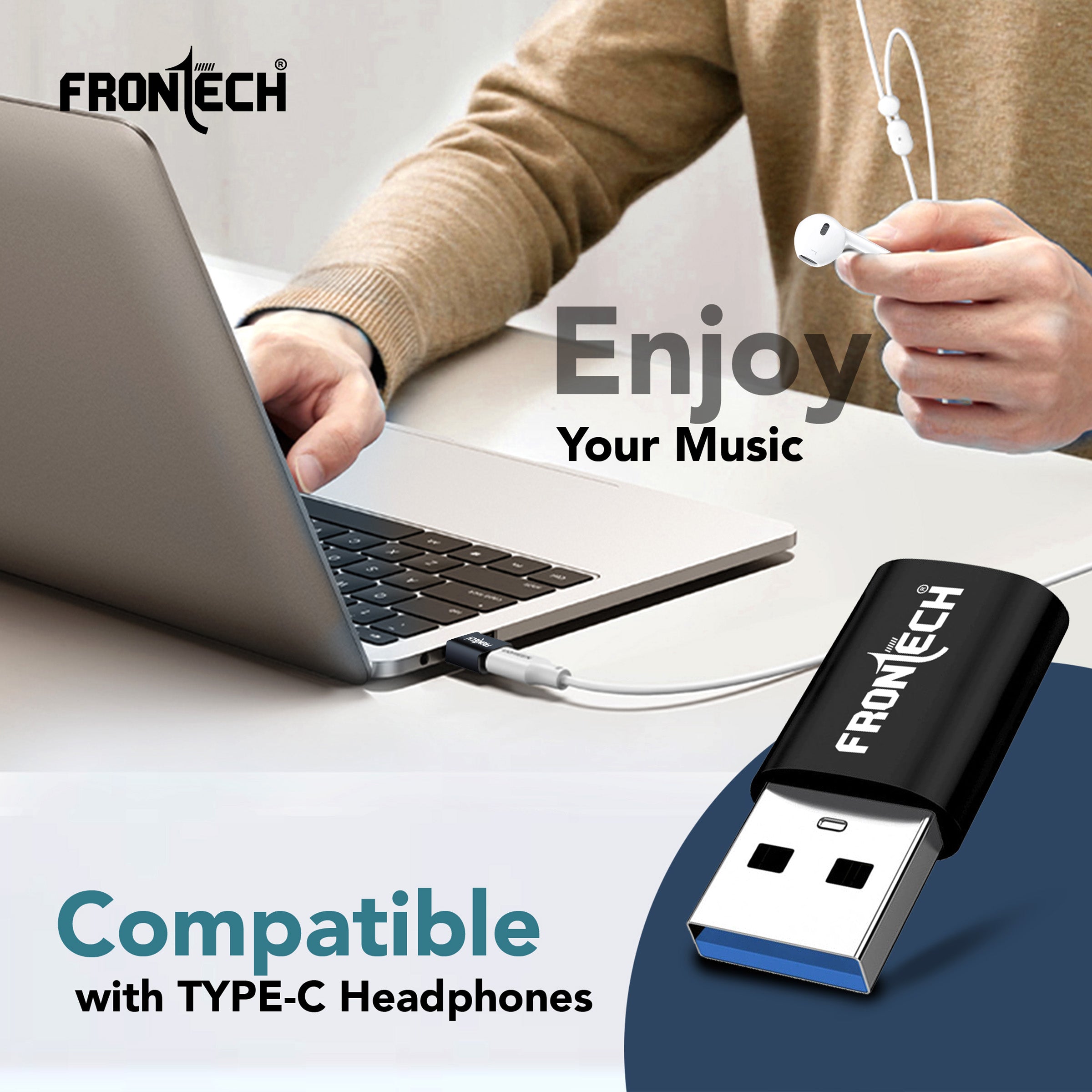 Frontech USB Converter Type C to USB A Converter, USB 3.0, High-Speed Data Transfer, Backward Compatibility, Plug and Play,(NC-0045)