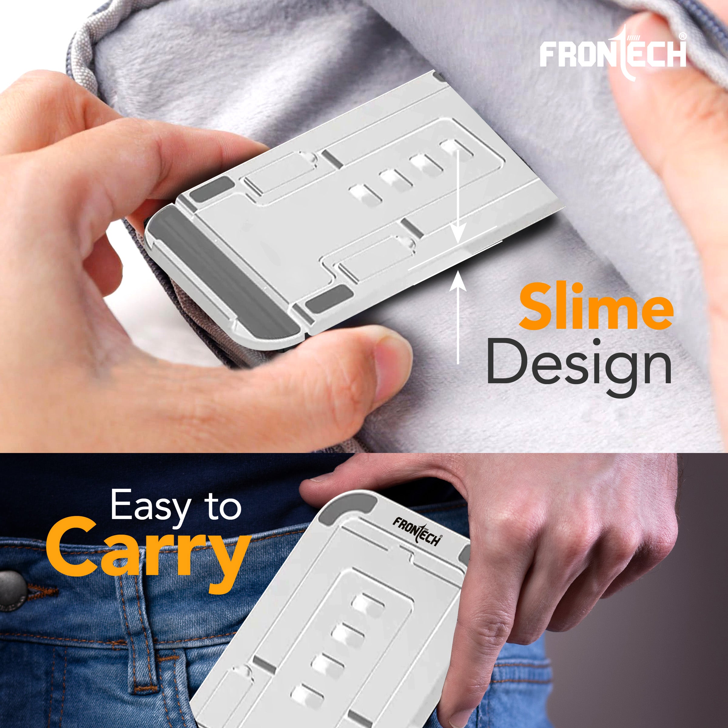 Frontech Mobile Phone Stand Holder, 4-Level Adjustable, Durable ABS Design with Rubber Pads, Foldable Desktop Phone Mount,( CCH-0013 )