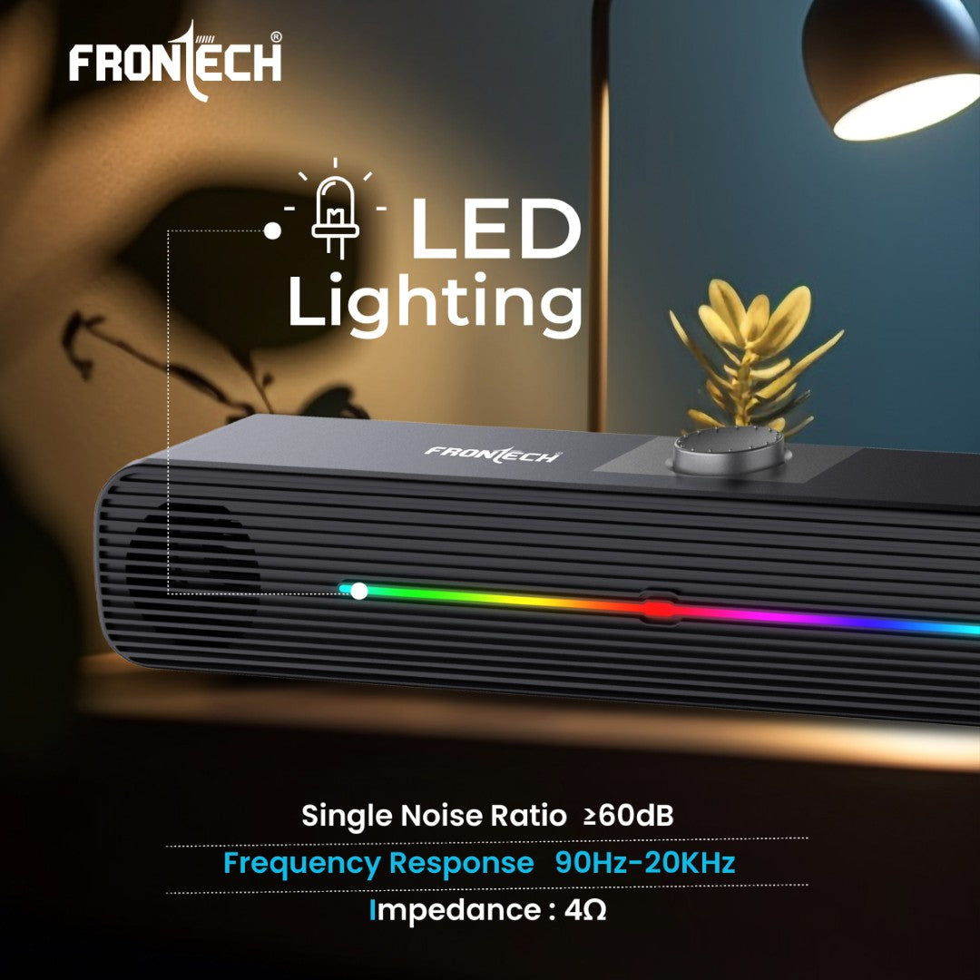 1.0 USB Speakers with RGB Lights | 10W Power | AUX/USB (SPK-0009)