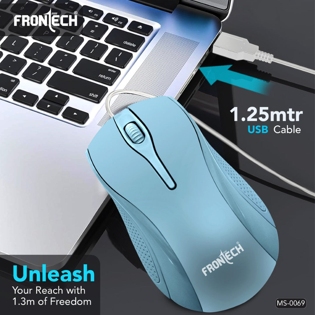 USB Wired Mouse | 1000 DPI, Plug & Play | PC/Laptop/Tablet (MS-0069)