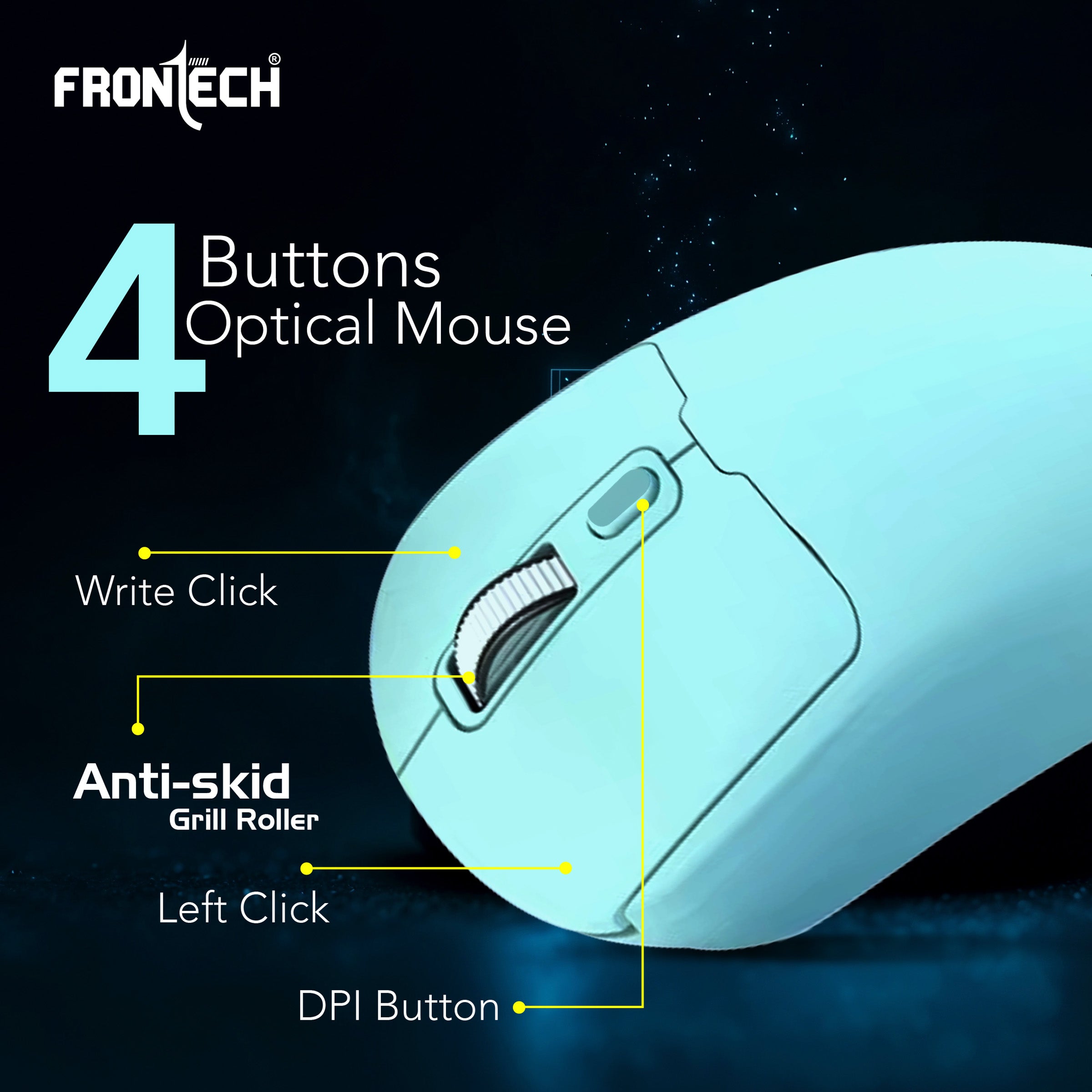 Frontech Dual Mode Wireless Optical Mouse | 2.4GHz + Bluetooth | Up to 1600 DPI | 4 Buttons | White | USB Nano Receiver | Ergonomic Grip | Multi-Device Compatibility (MS-0058G)