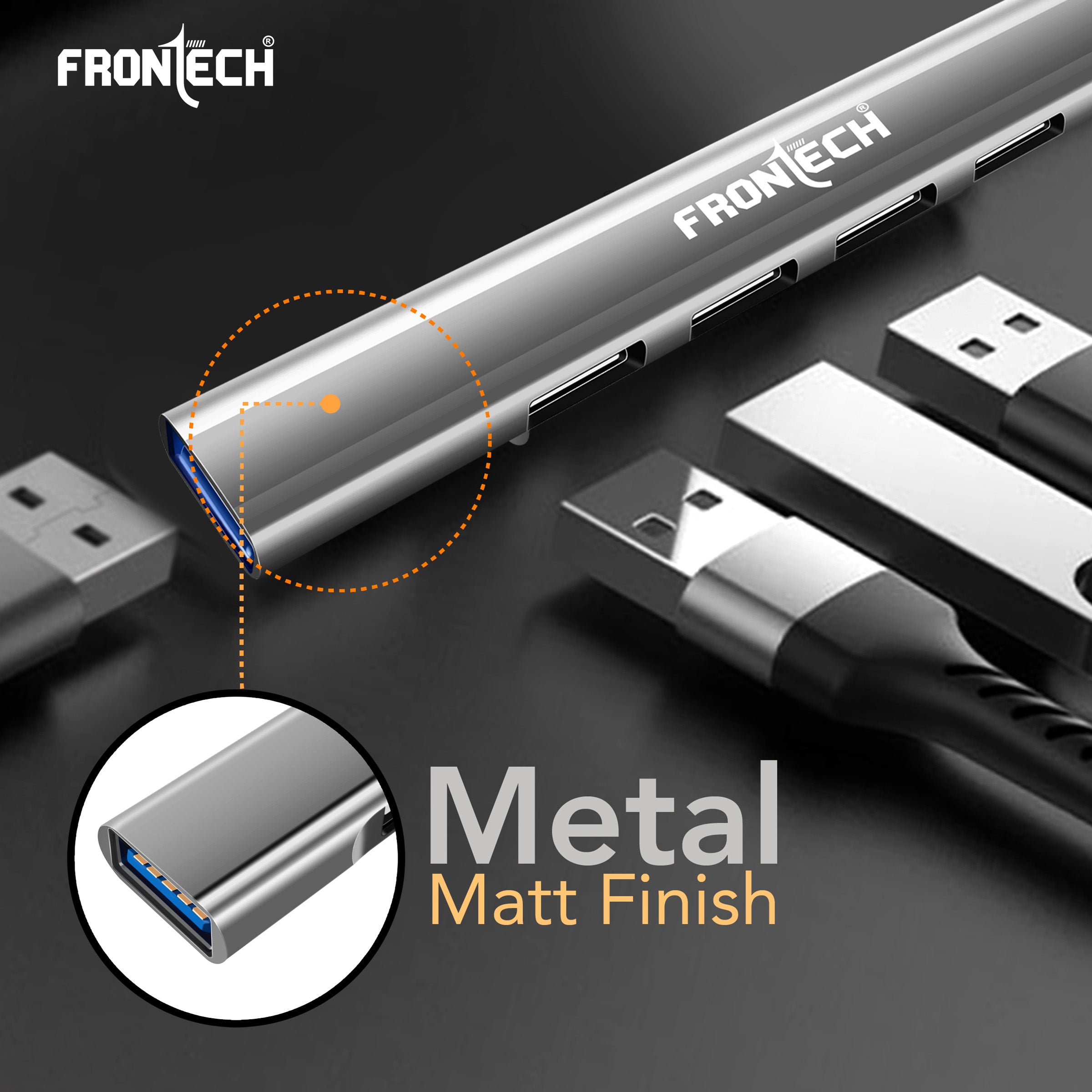 Frontech Type C+A 7 in 1 USB Hub, Upto 5GBPS DataTransfer Speed,Dedicated Card Reader & Micro SD Slot, Universally Compatible with All USB,Speaker,Laptop,Hard Drive,15cm Cable (NC-0043)